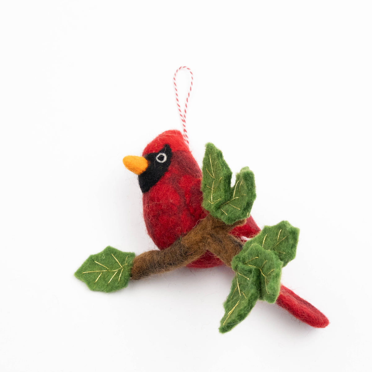 Felt Cardinal on Branch Ornament