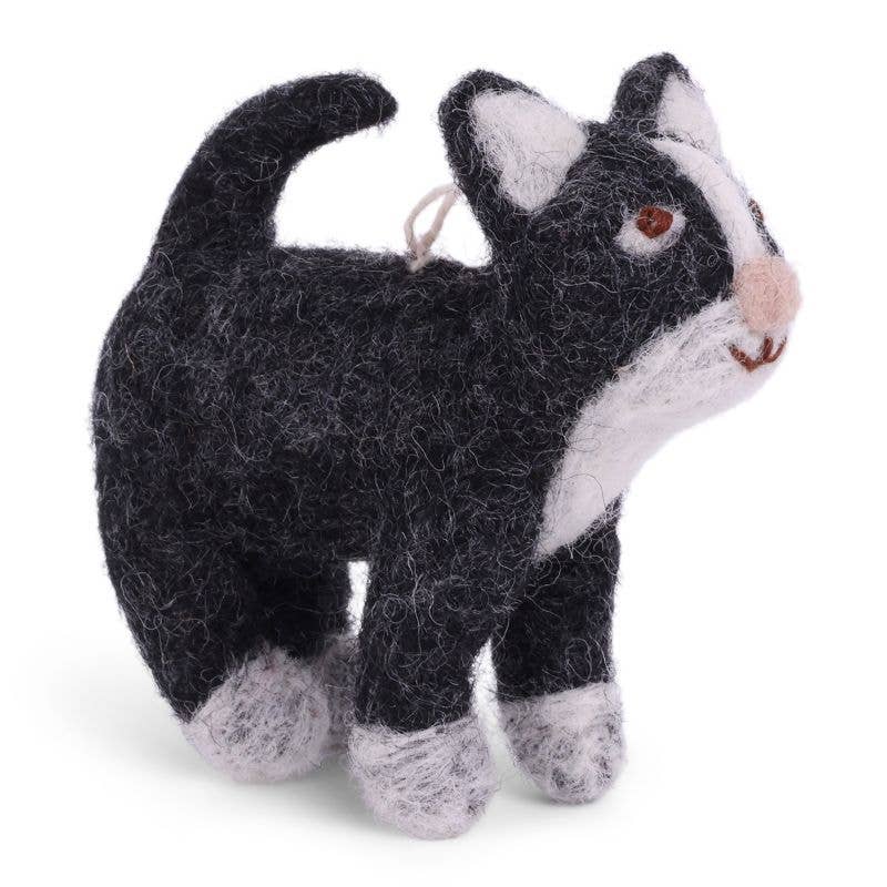 Felt Dark Gray Cat Ornament