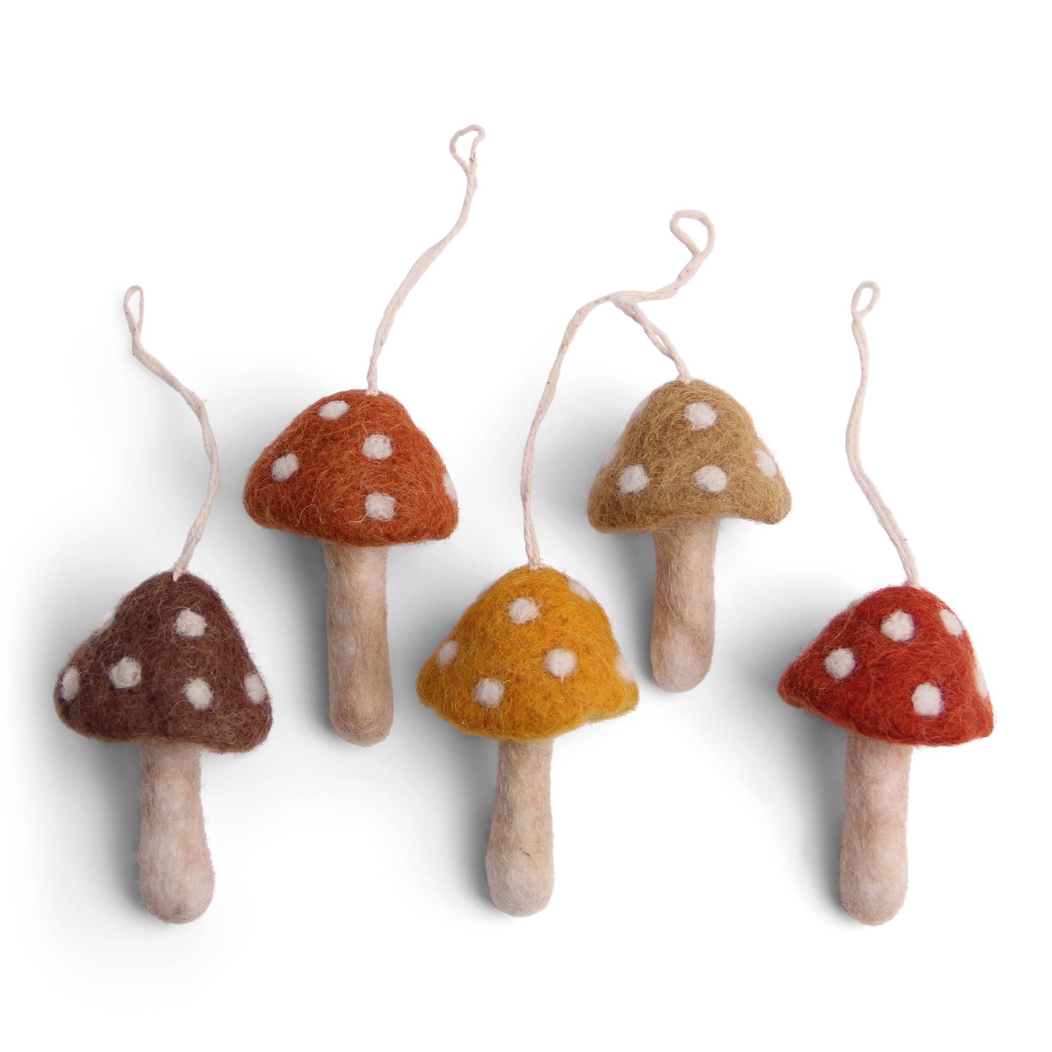 Felt Earth Tone Mushroom Ornament- Assorted Colors- Sold Individually