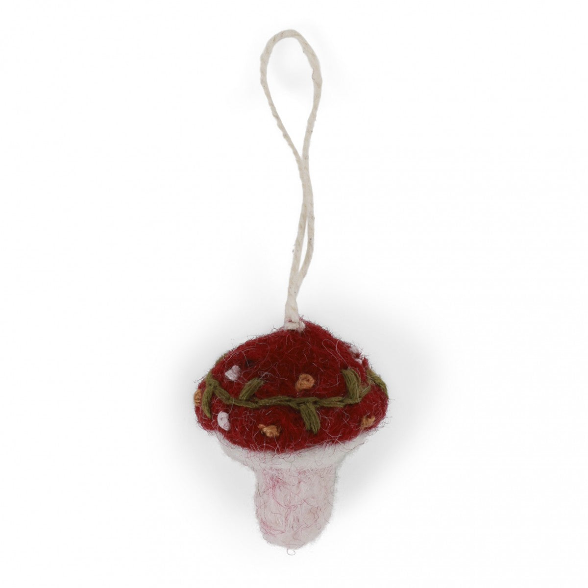 Felt Embroidered Mushroom Ornament- Assorted Sizes