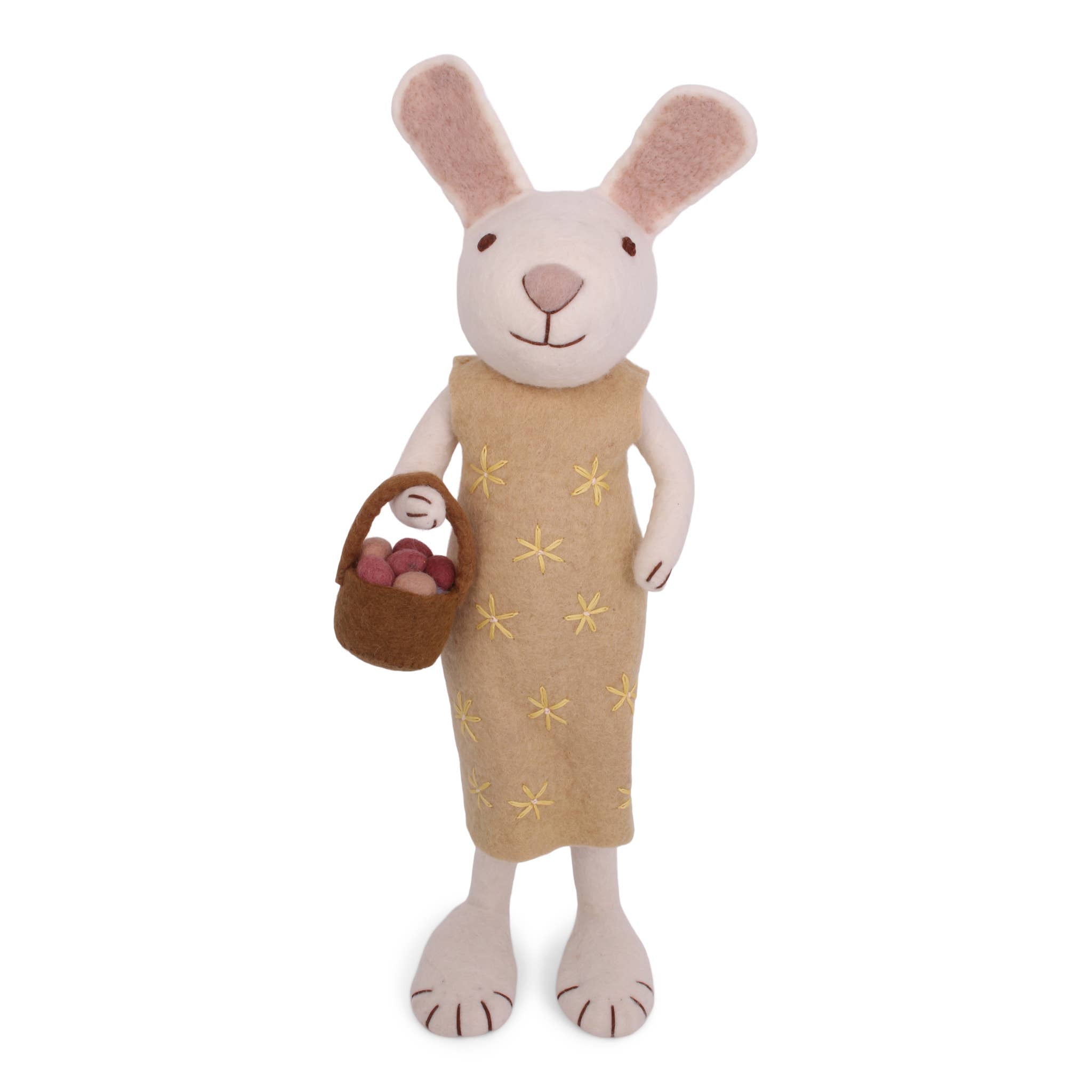 Felt Extra Large White Bunny with Yellow Dress (*Local Pickup/Local Delivery Only)