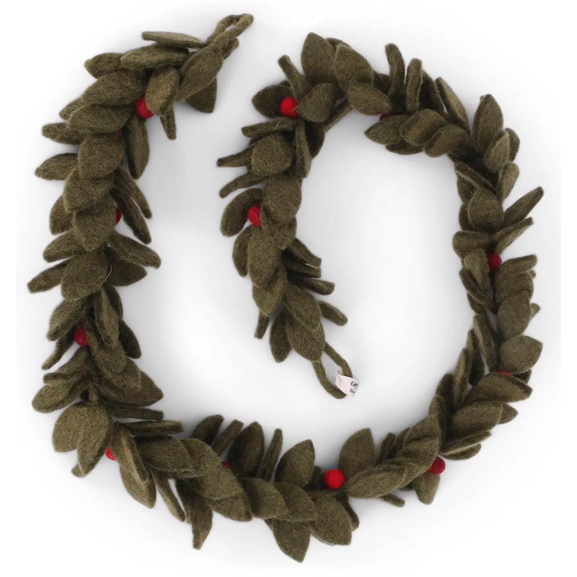 Felt Garland with Red Berries