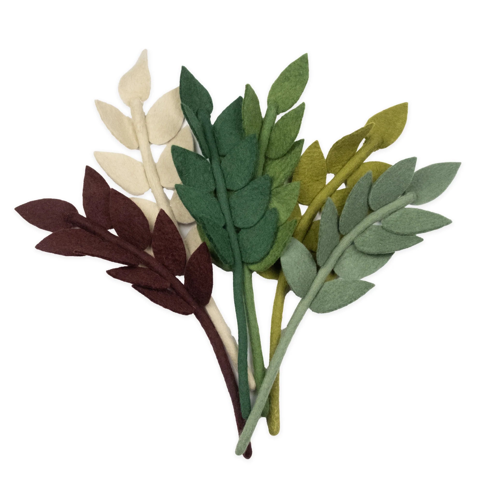 Felt Harvest Leaf Stem- Assorted Colors- Sold Individually
