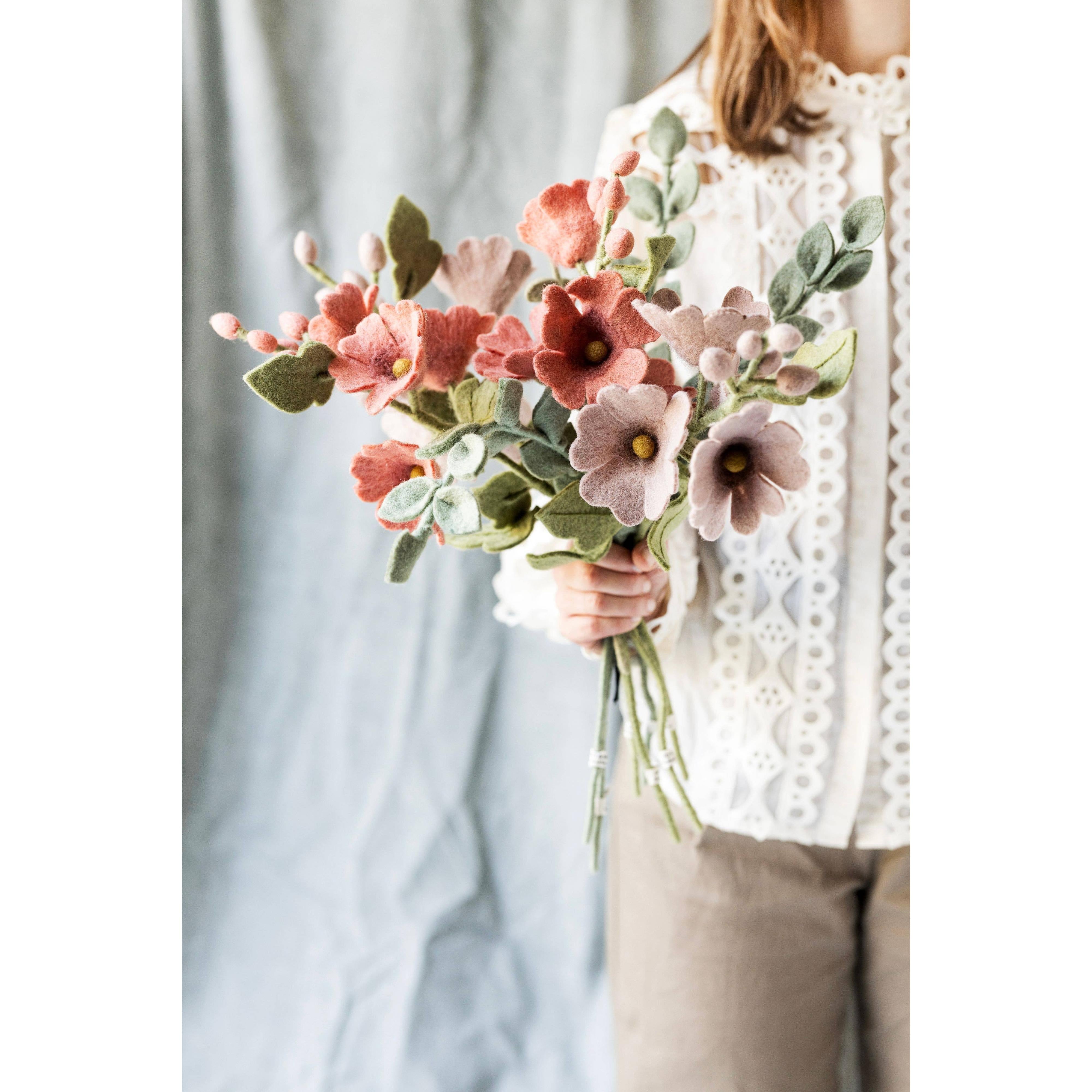 Felt Hollyhock - Dusty Red