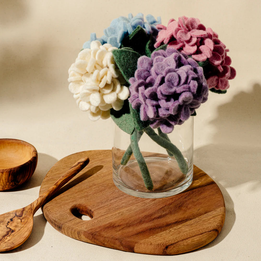 Felt Hydrangea Flower- Assorted Colors- Sold Individually
