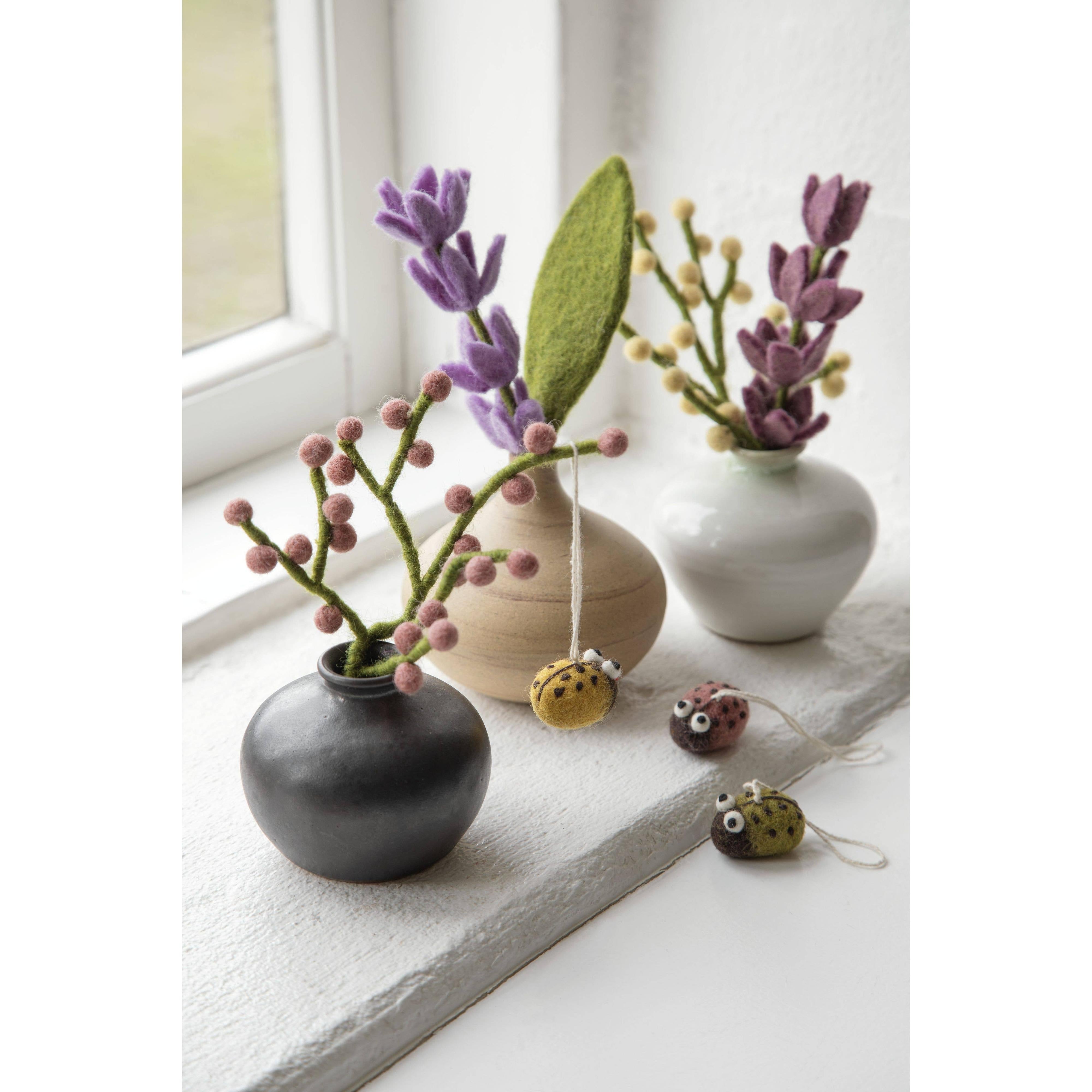 Felt Lavender and Leaf - Set of 3