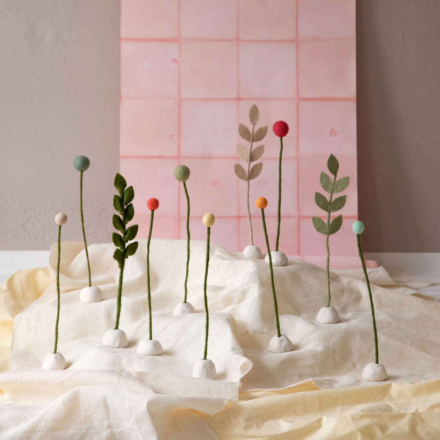 Felt Leaf Branch- Sharp Green