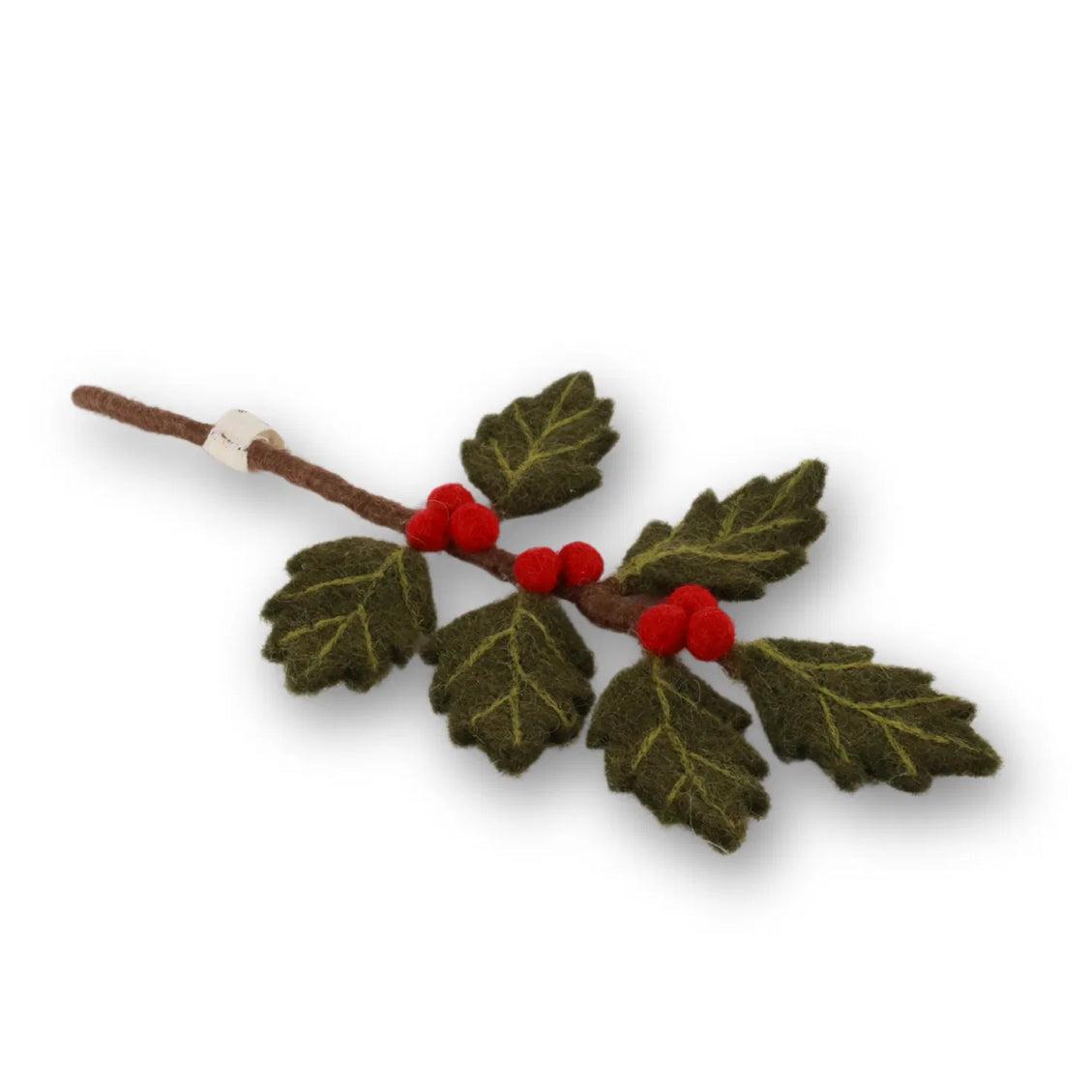 Felt Mini Holly Branch