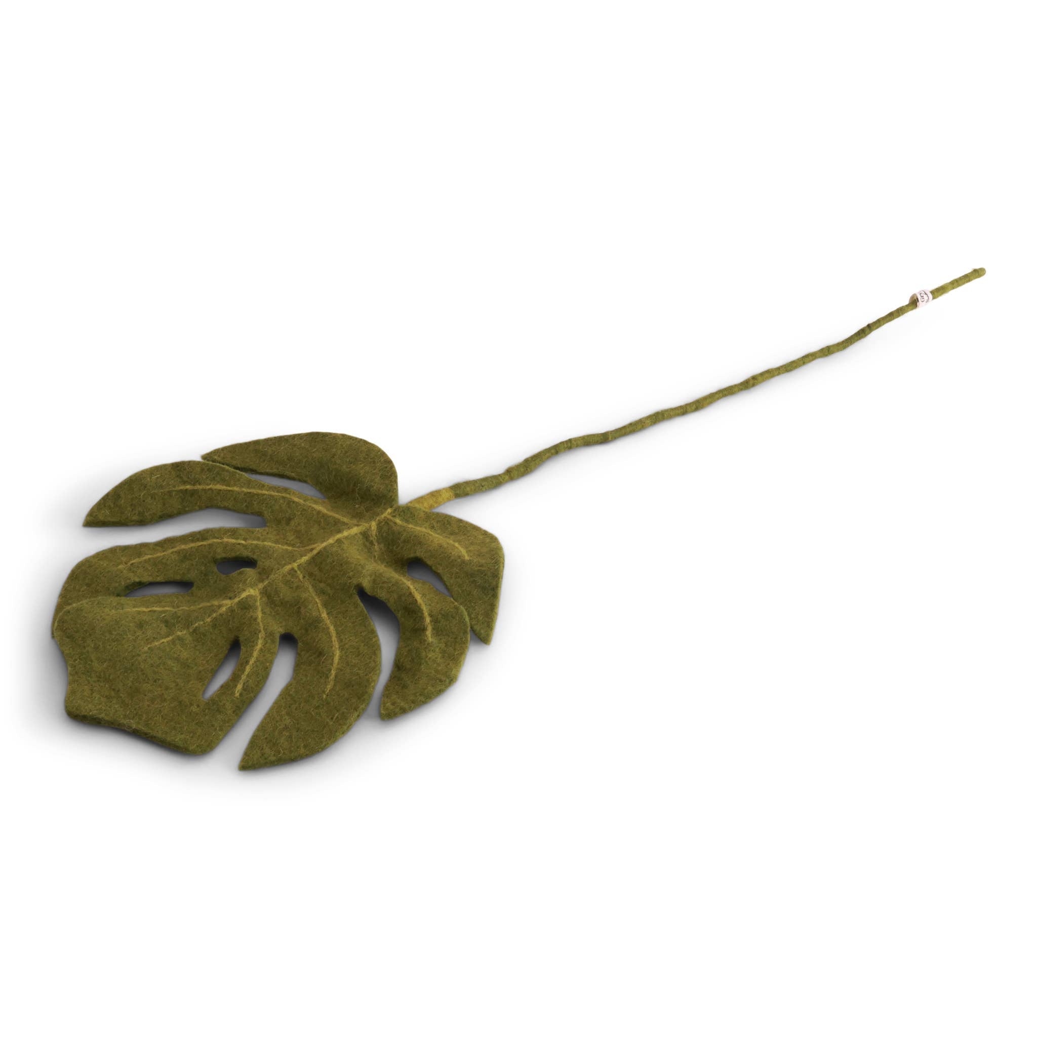 Felt Monstera Leaf Branch - Green