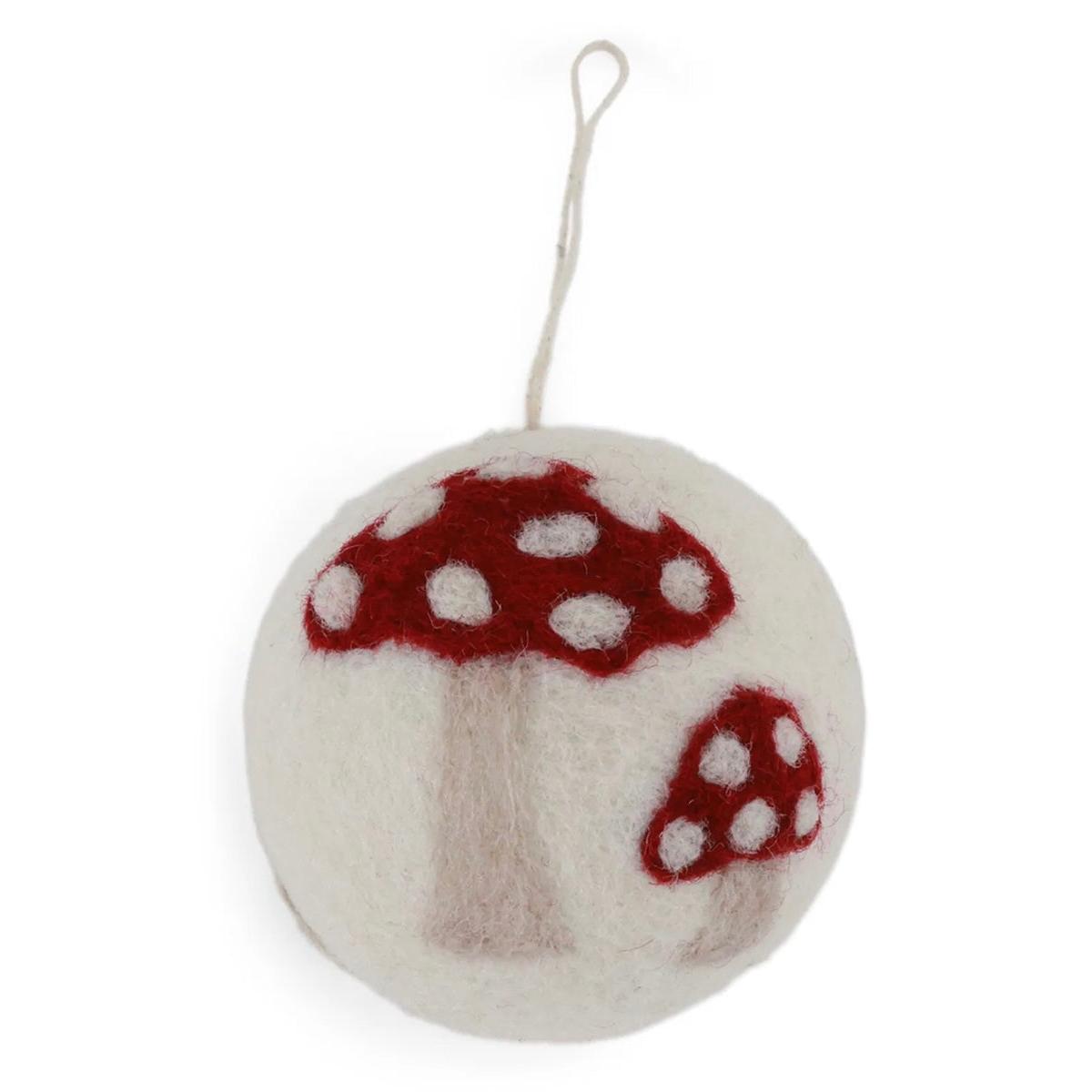 Felt Mushroom Bauble- Assorted Colors- Sold Individually