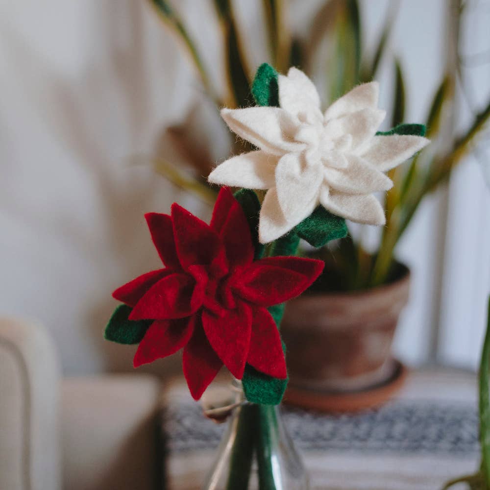 Felt Poinsettia- Assorted Colors- Sold Individually