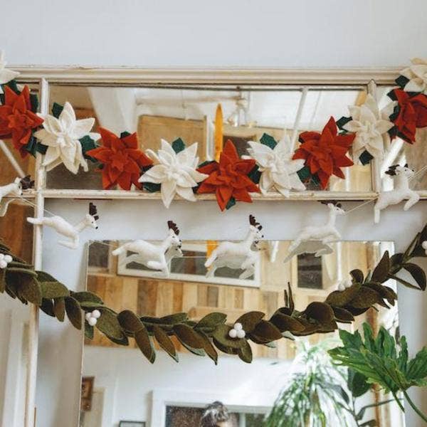 Felt Poinsettia Garland