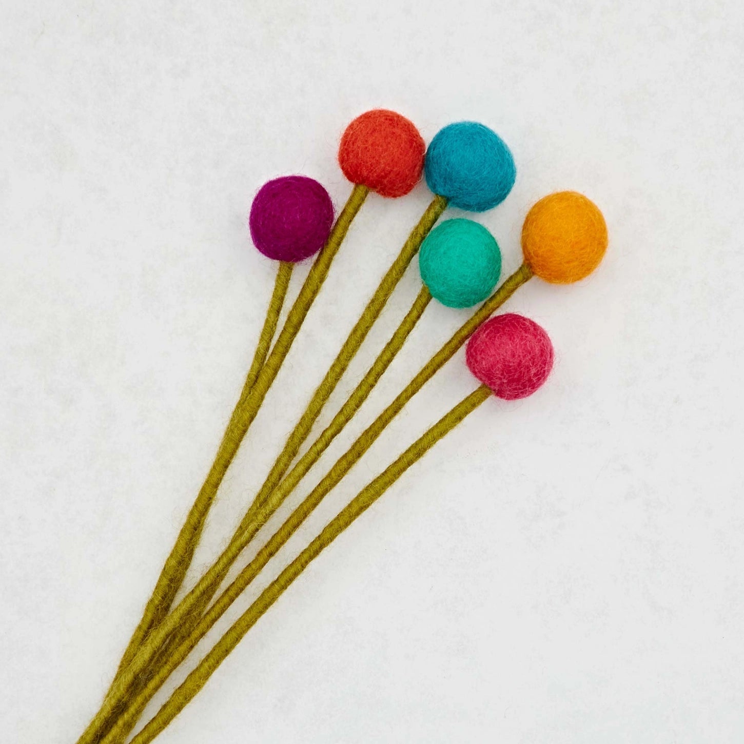 Felt Pompom Flower- Assorted Colors- Sold Individually