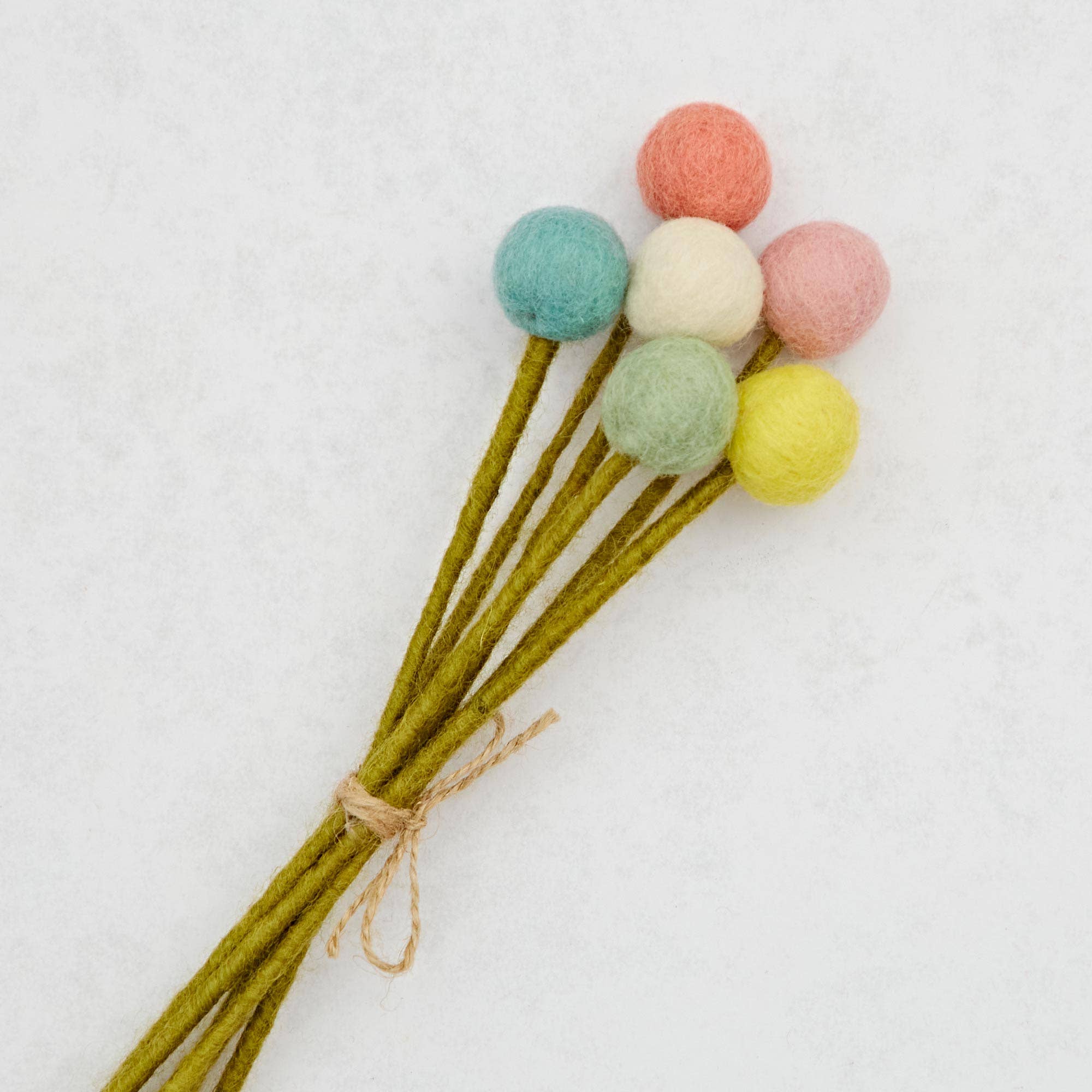Felt Pompom Flower- Assorted Colors- Sold Individually