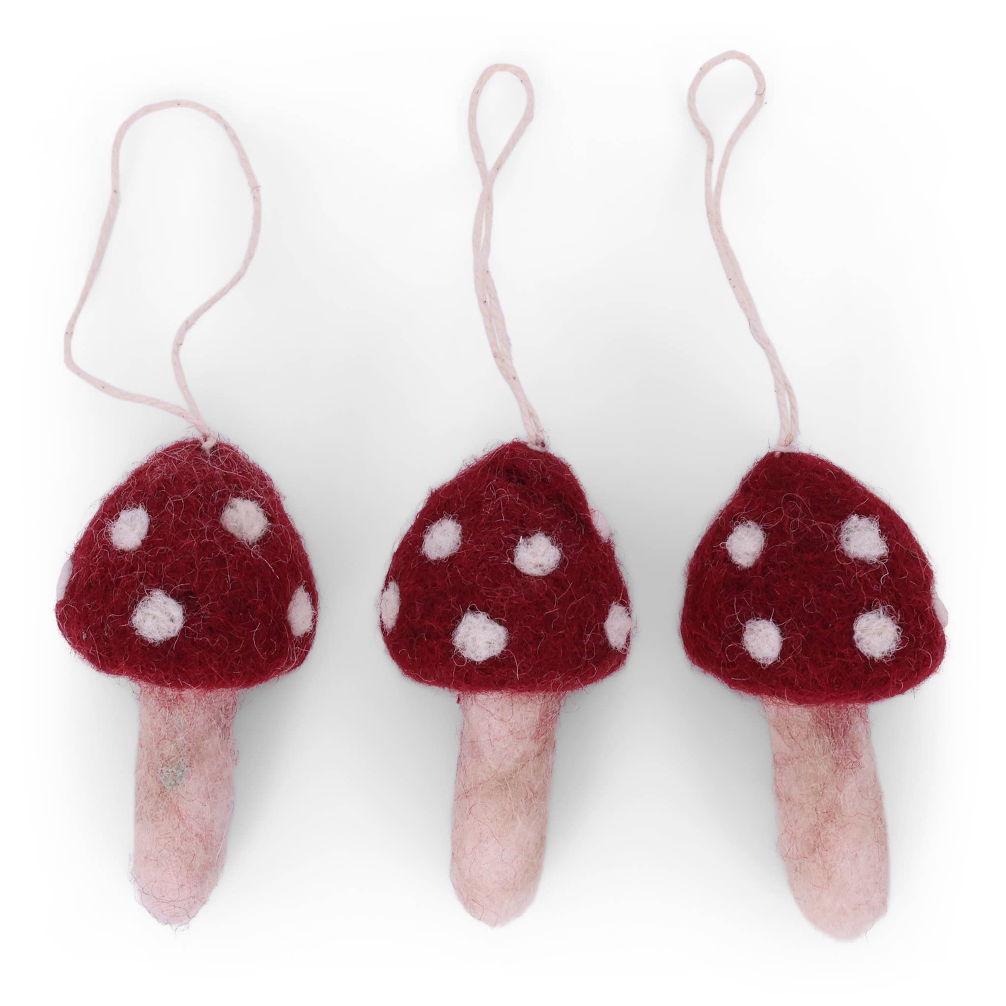 Felt Red Mushroom Ornament- Sold Individually