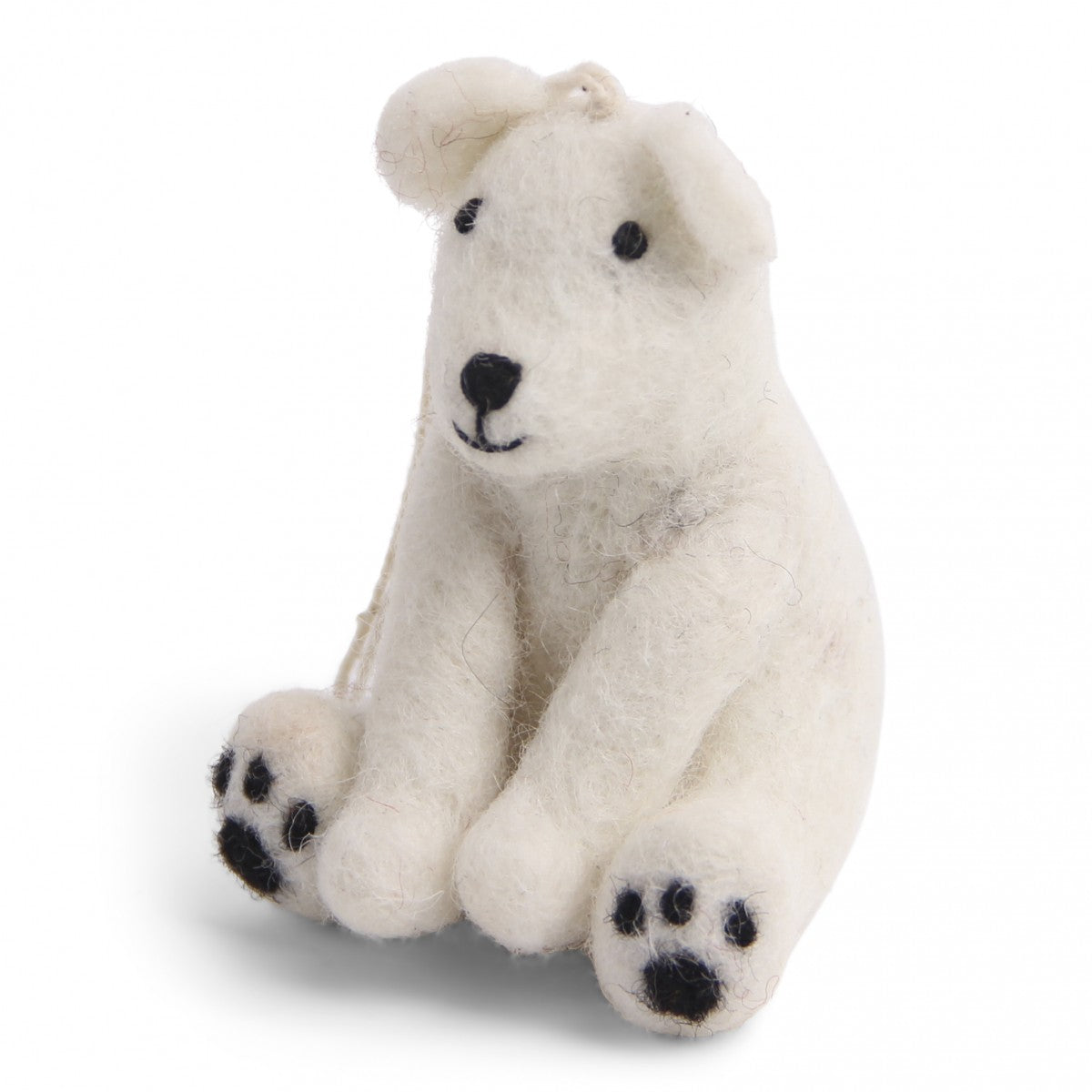 Felt Sitting Polar Bear Ornament