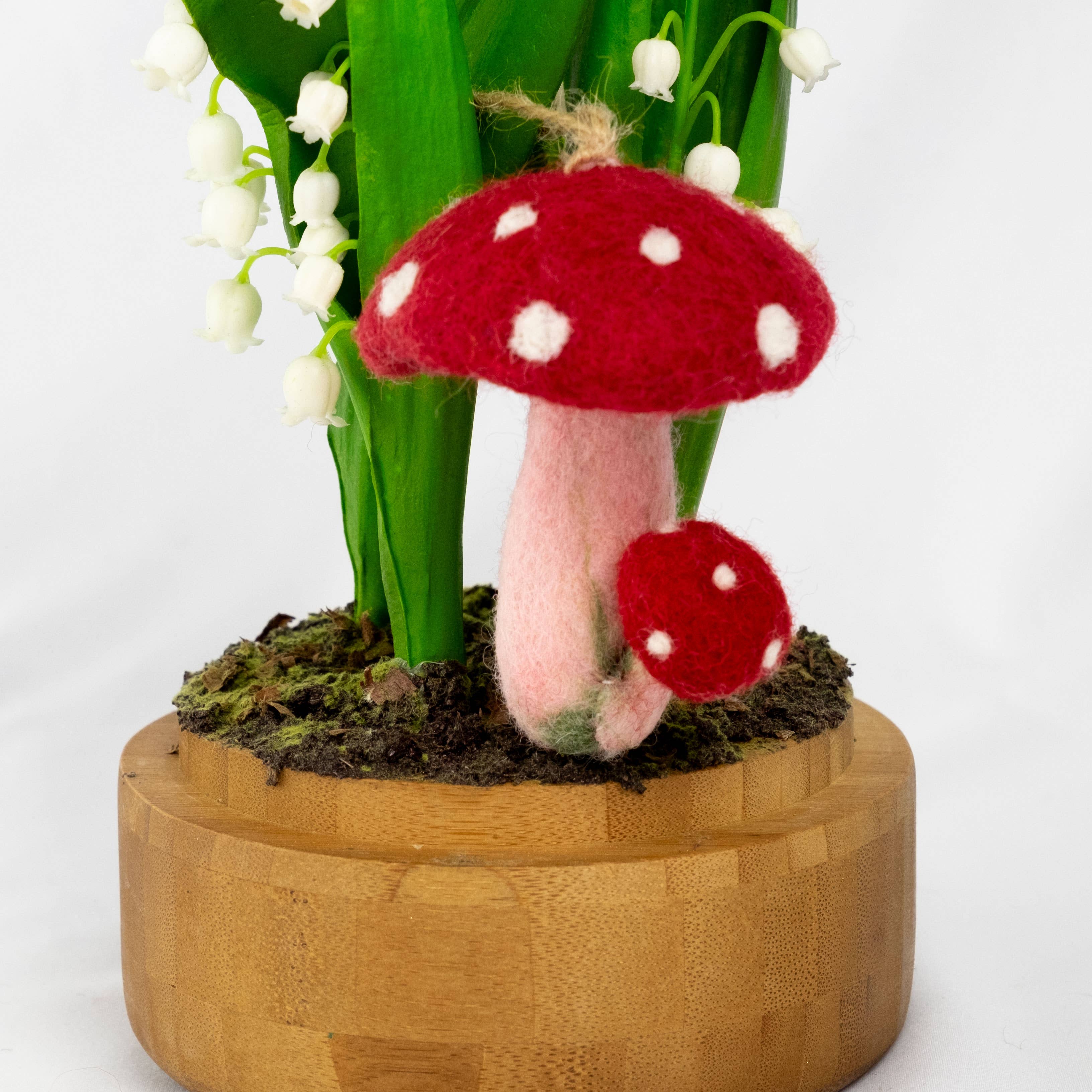 Felt Spotted Mushroom Ornament