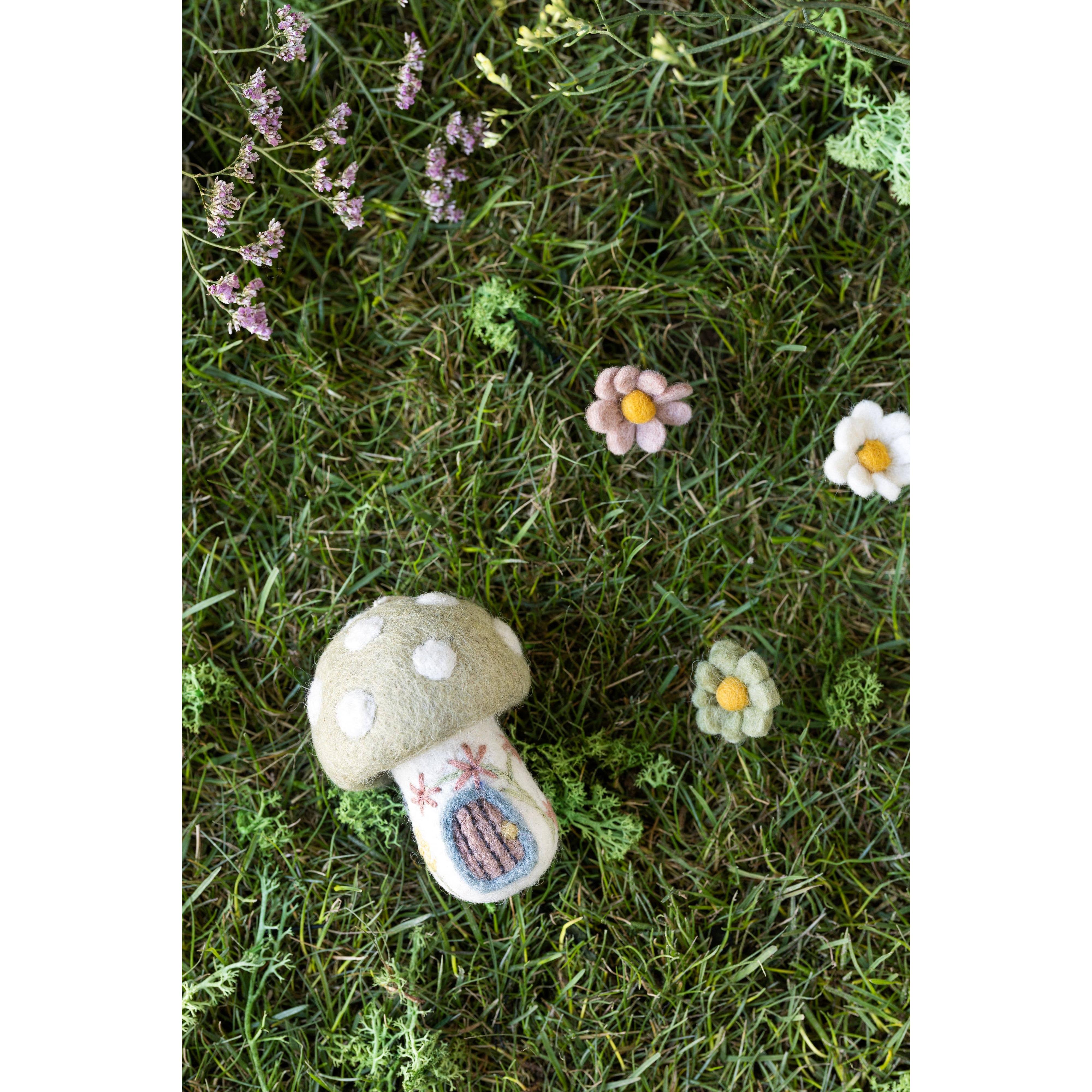 Felt Spring Mushroom House Ornament