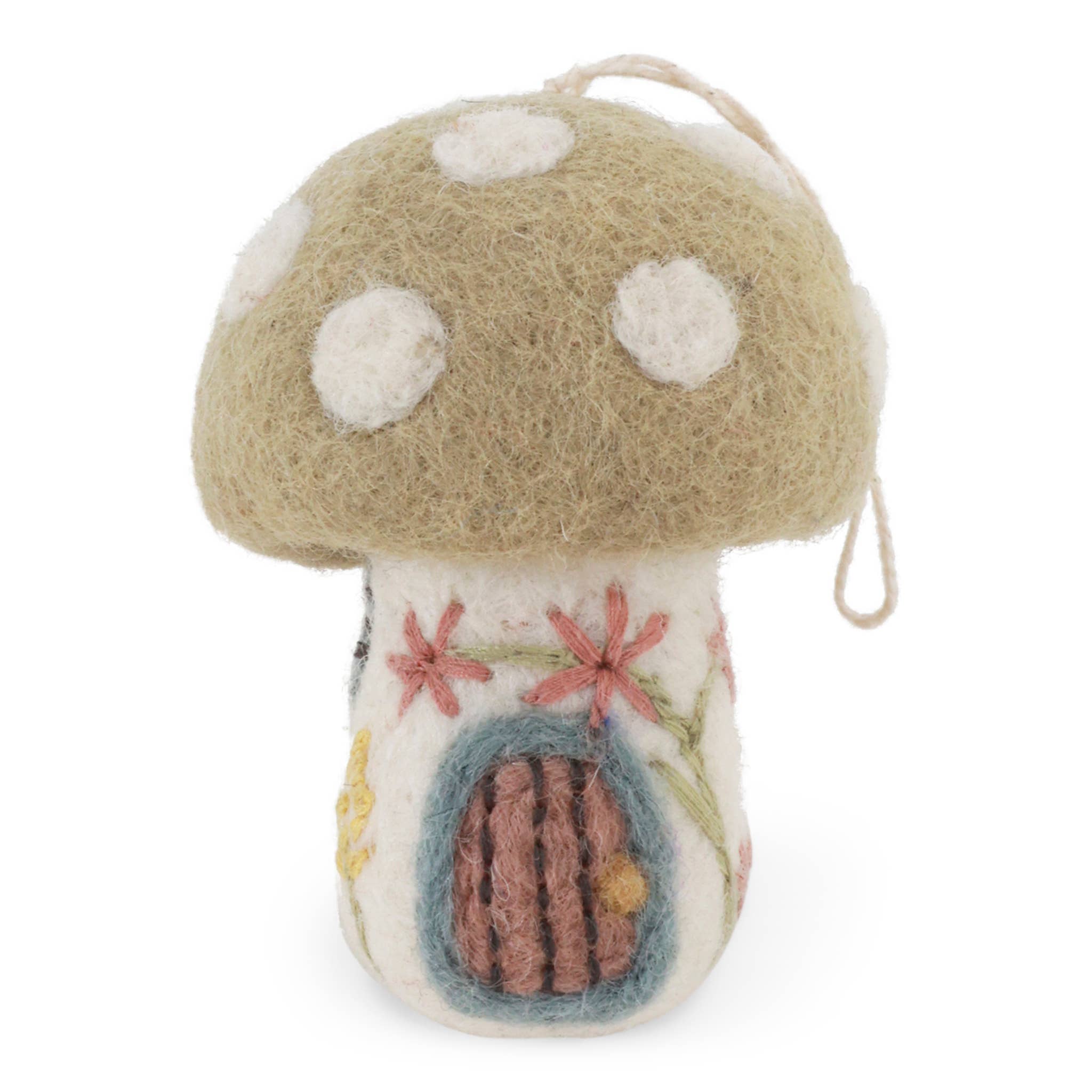 Felt Spring Mushroom House Ornament