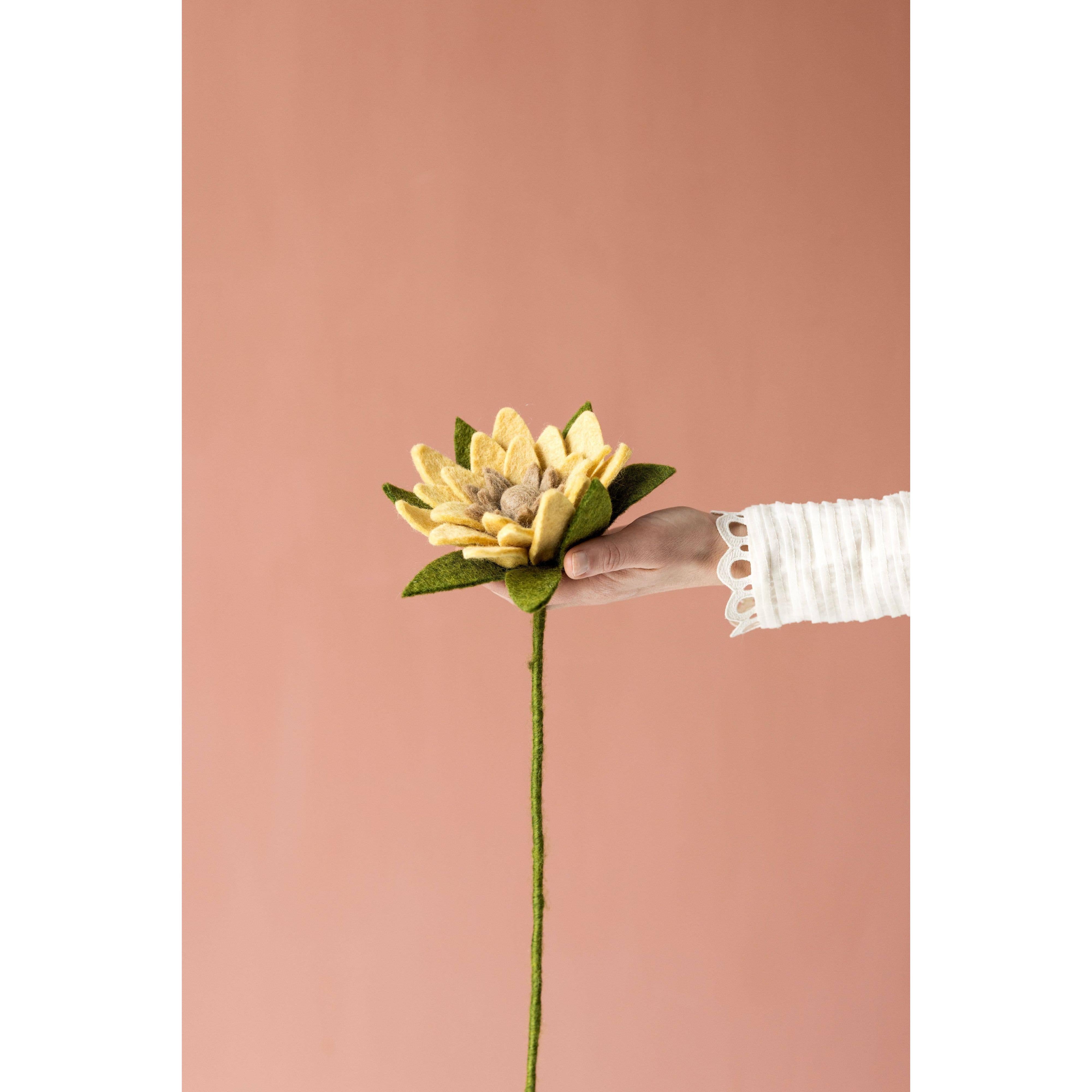 Felt Sunflower - Light Yellow