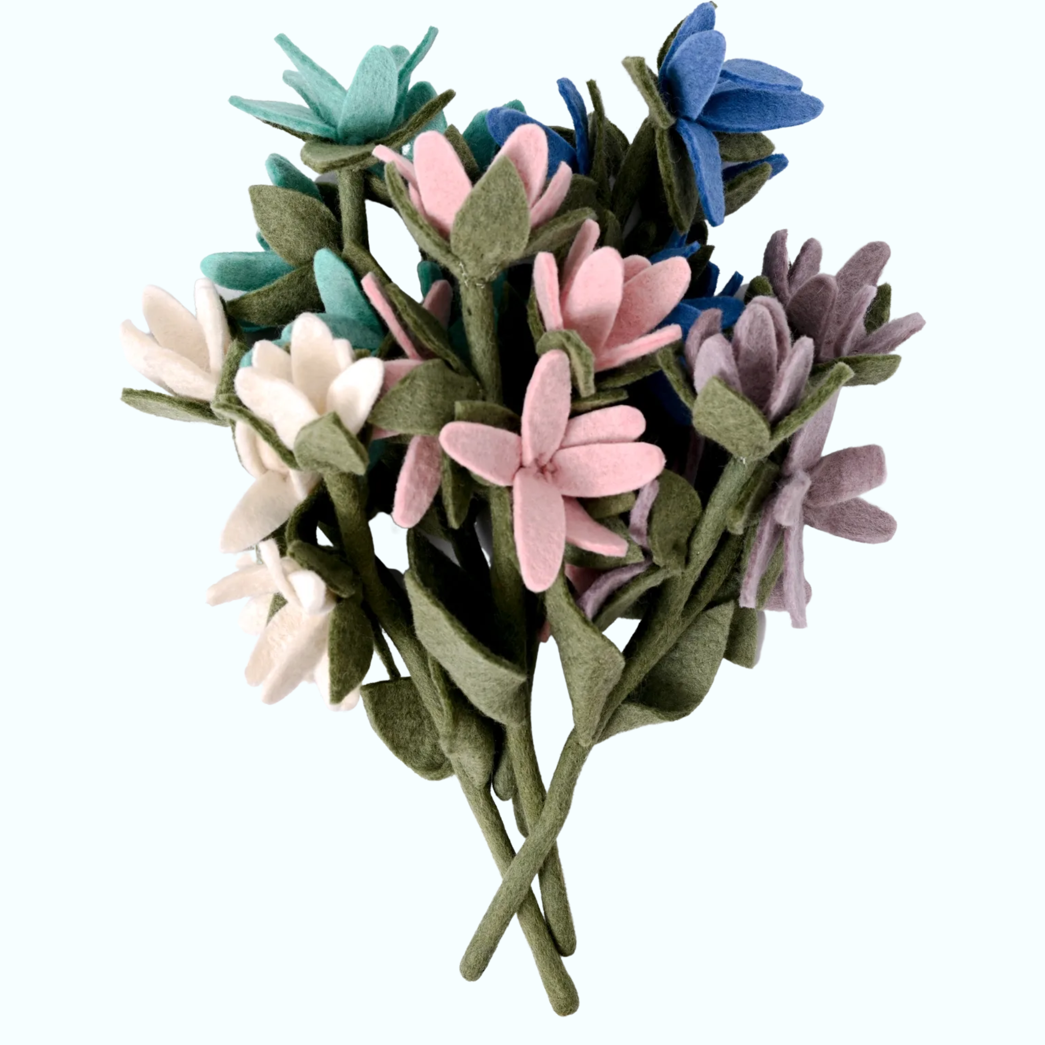 Felt Watsonia Flower: Cerulean Blue