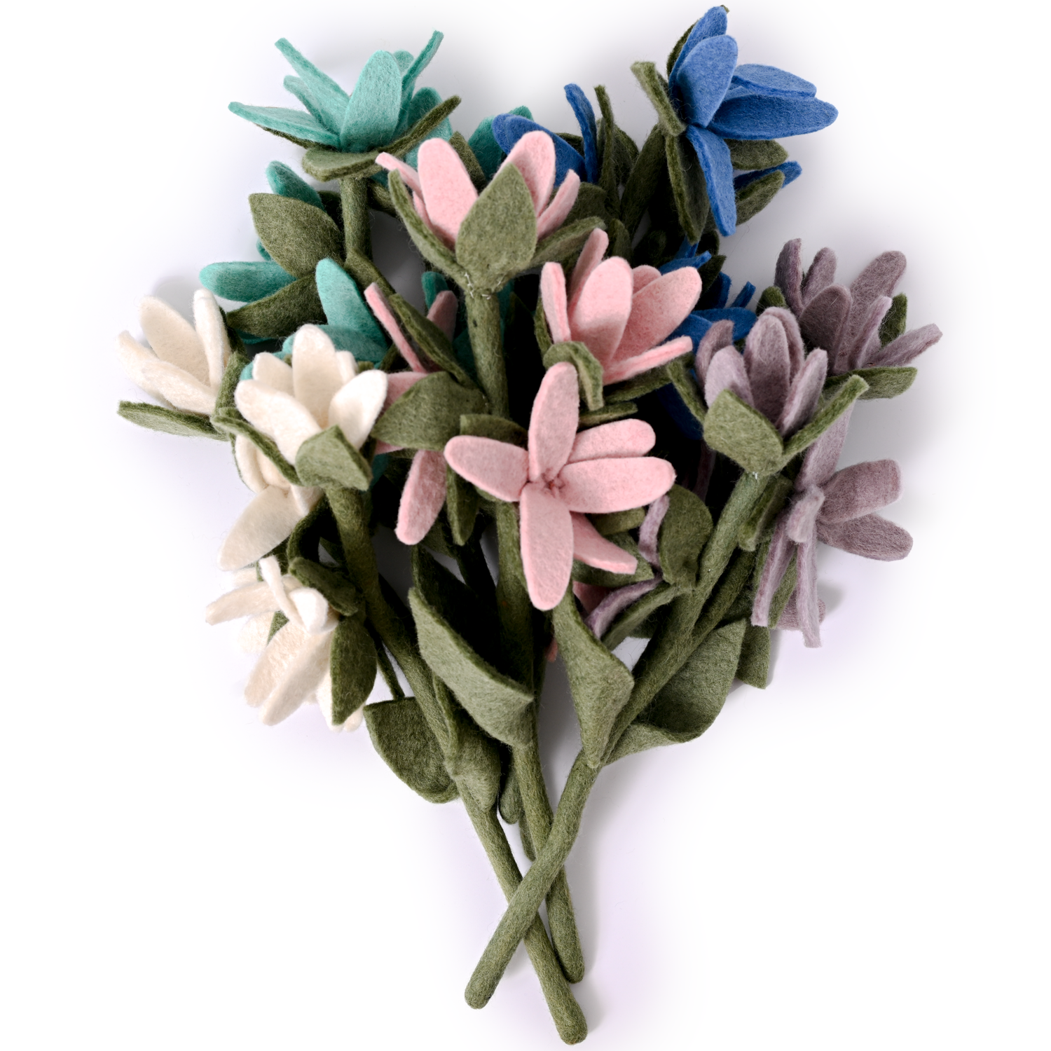 Felt Watsonia Flower: Cerulean Blue