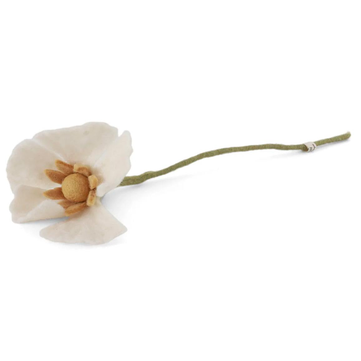 Felt White Poppy Flower