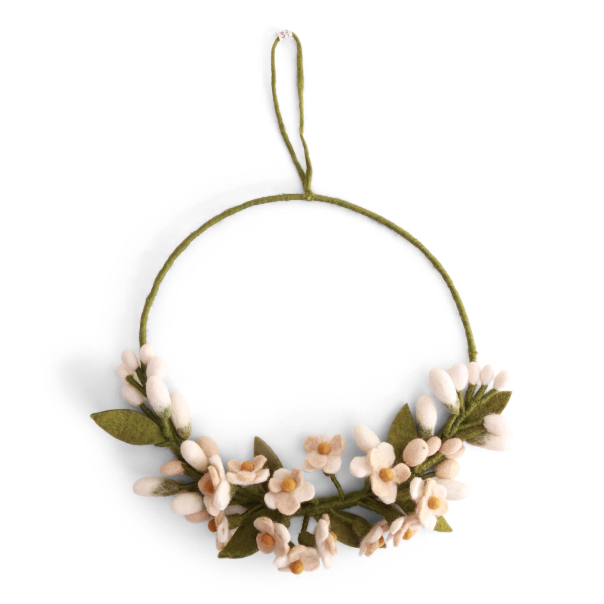 Felt White Wisteria Wreath