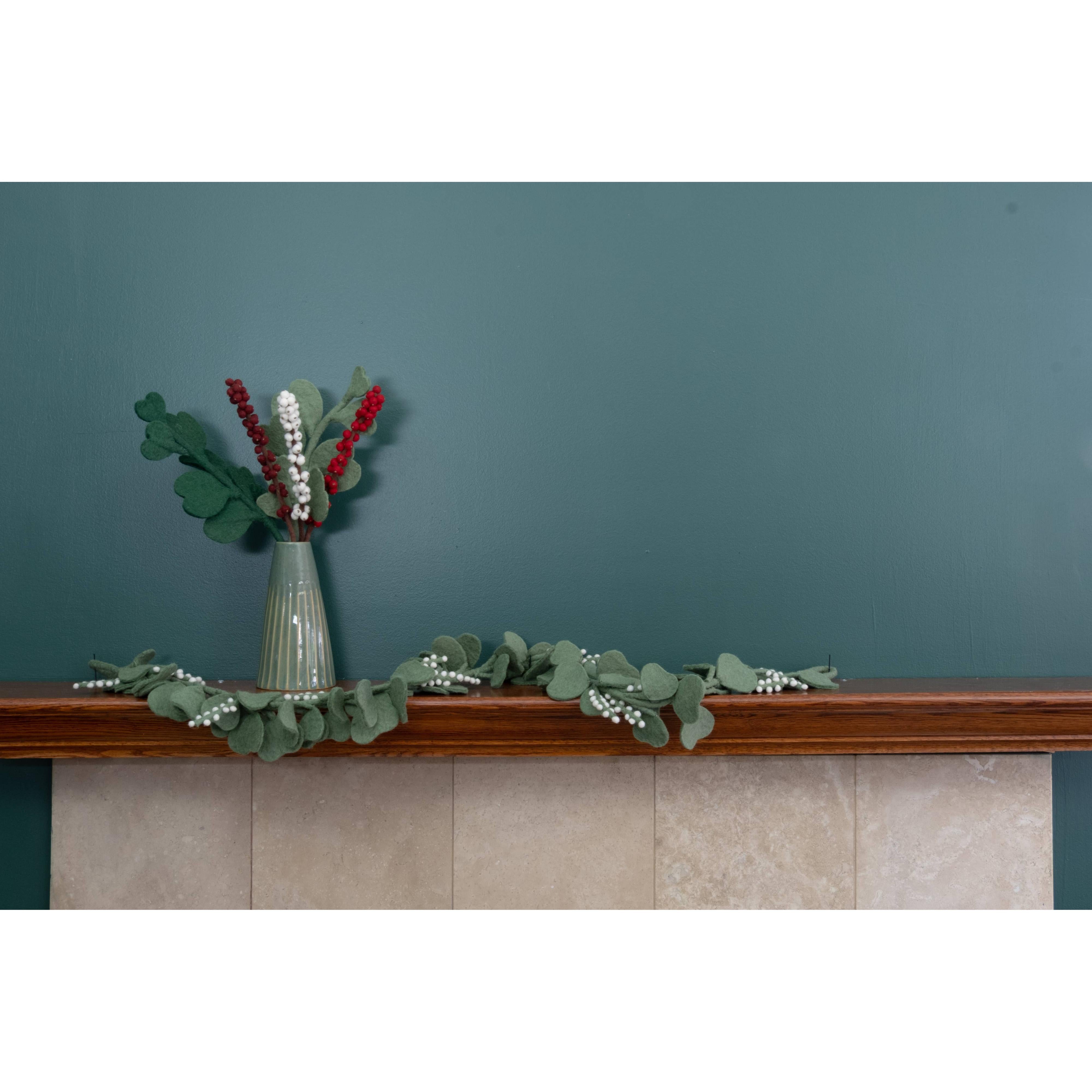 Felt Winterberry Ilex Stem- Assorted Colors- Sold Individually