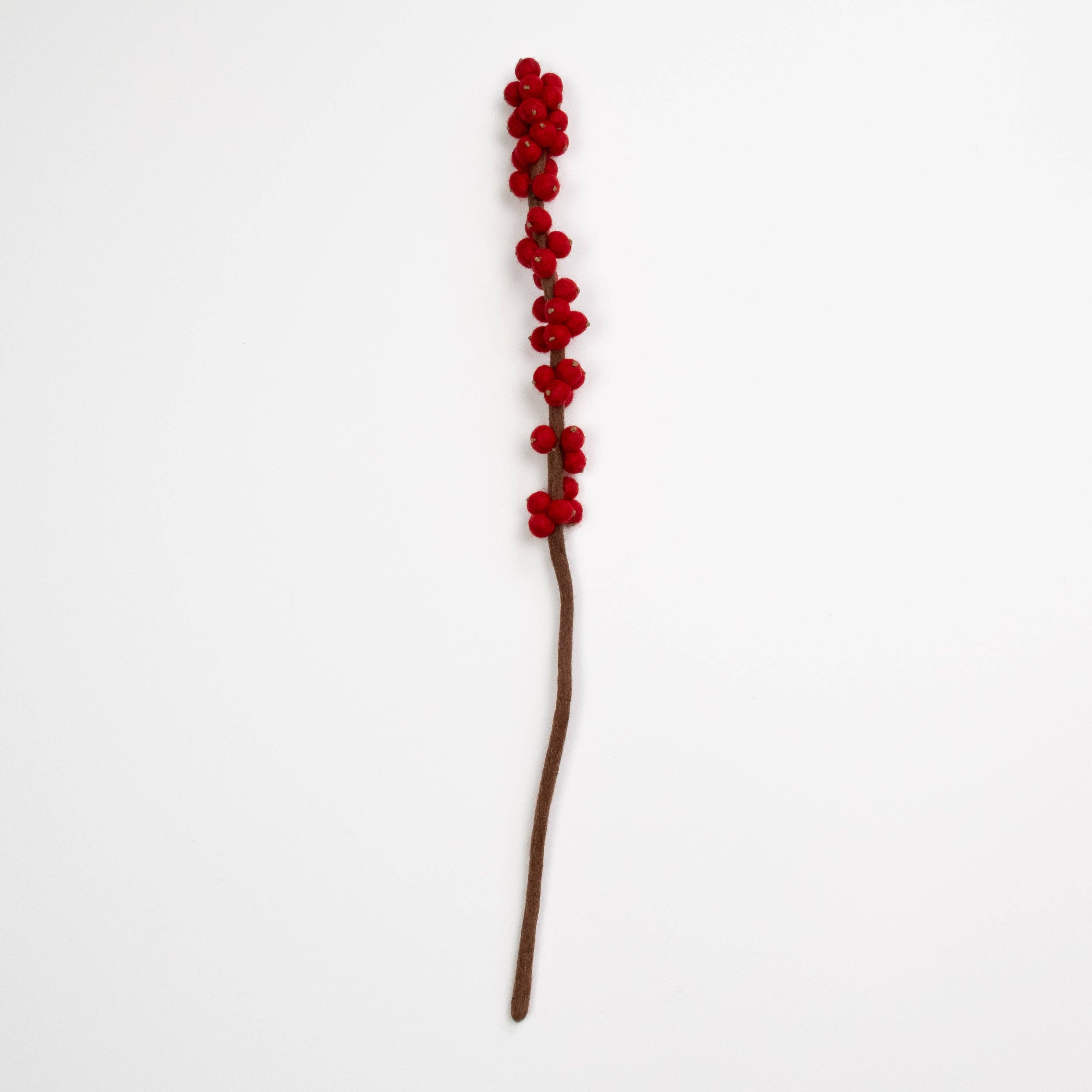 Felt Winterberry Ilex Stem- Assorted Colors- Sold Individually