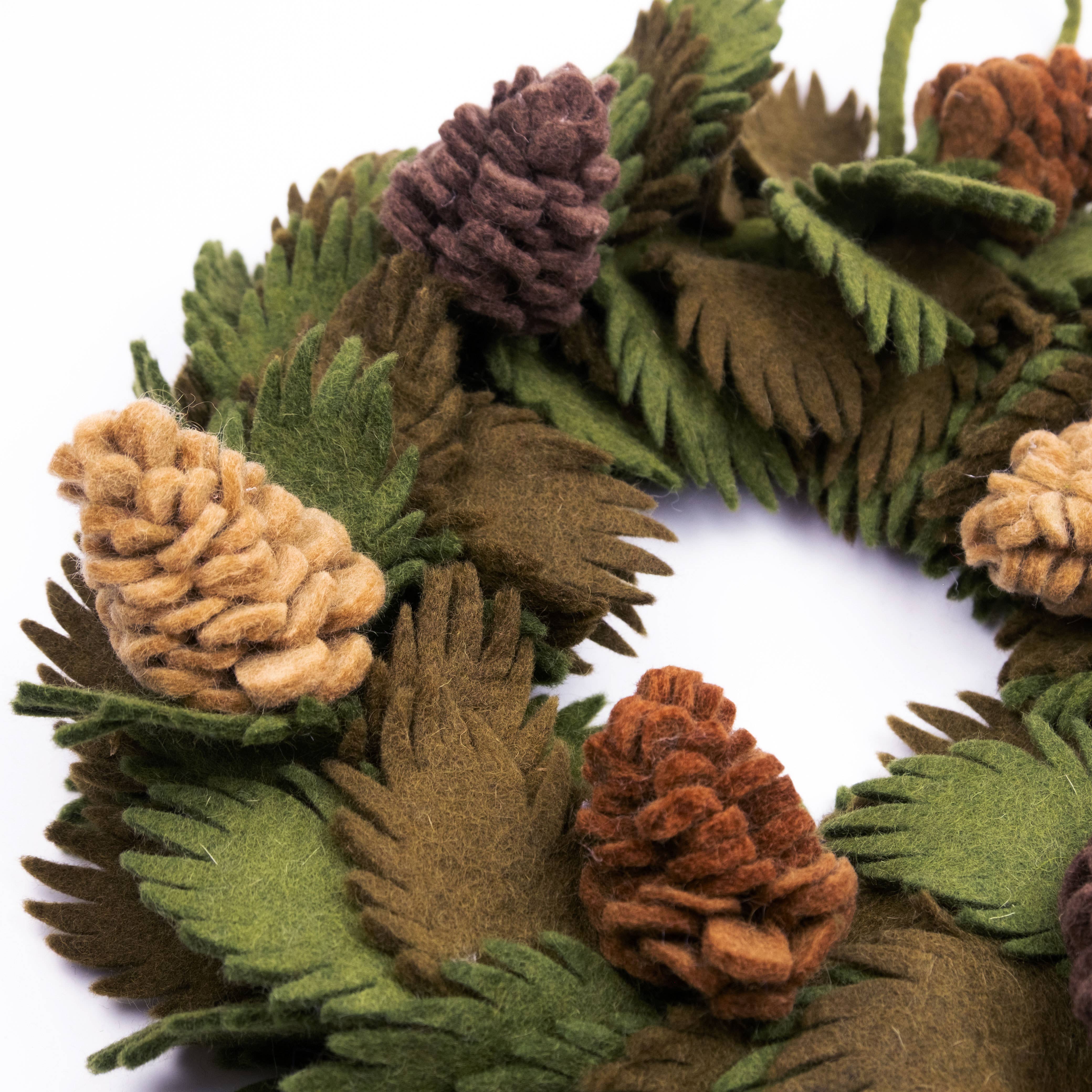 Felt Wreath with Pine Cones (Local Pickup/Local Delivery Only)
