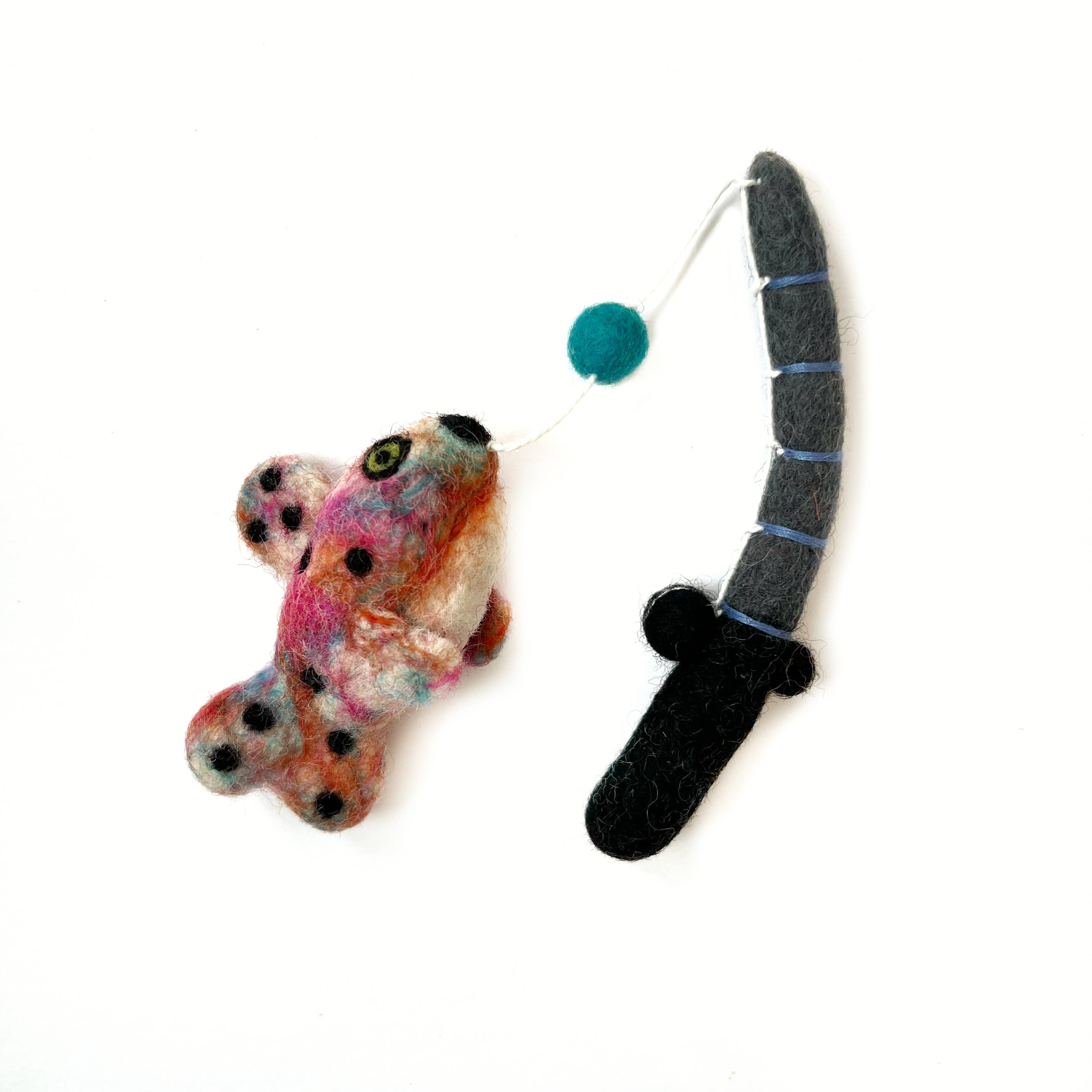 Fishing Pole Felt Wool Ornament