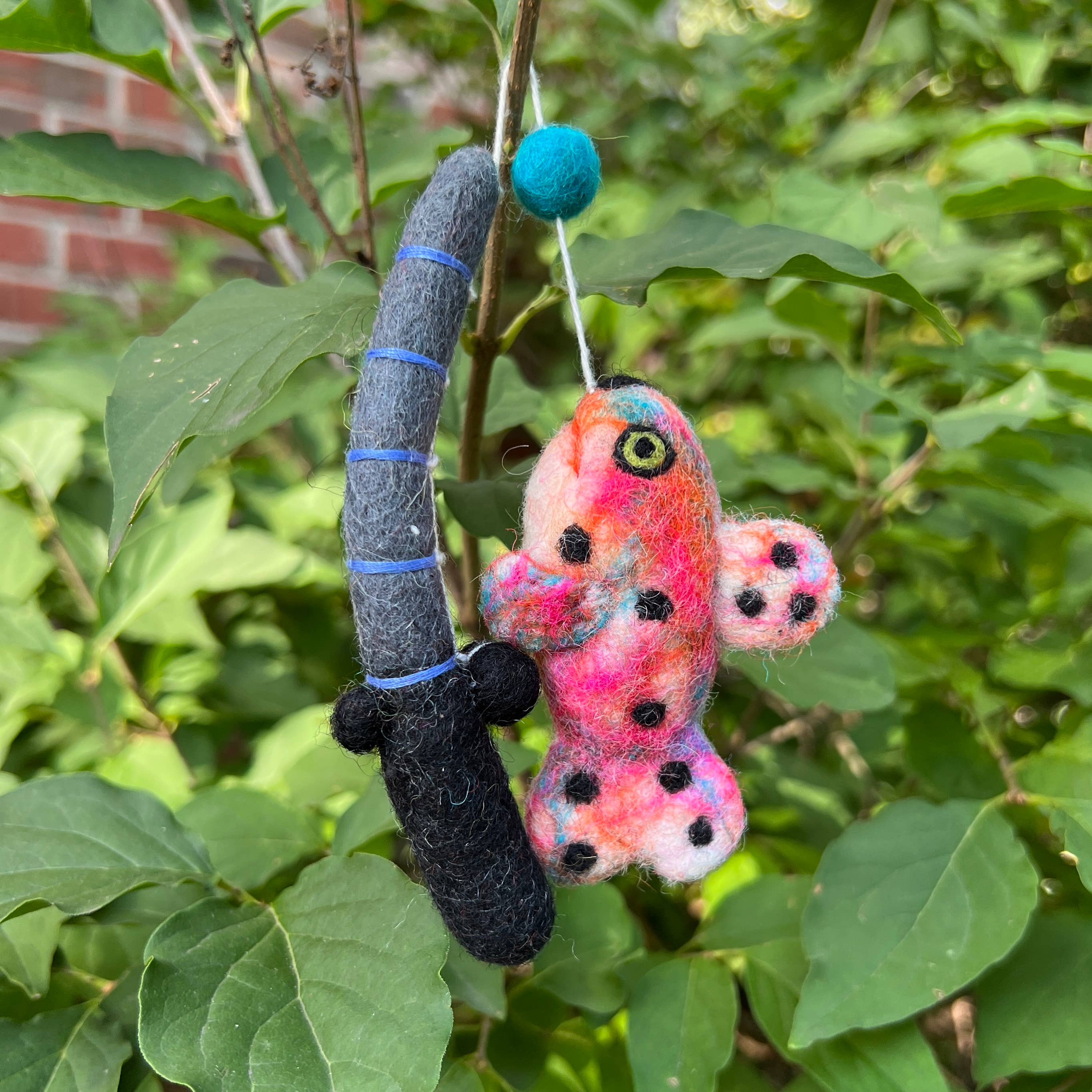 Fishing Pole Felt Wool Ornament