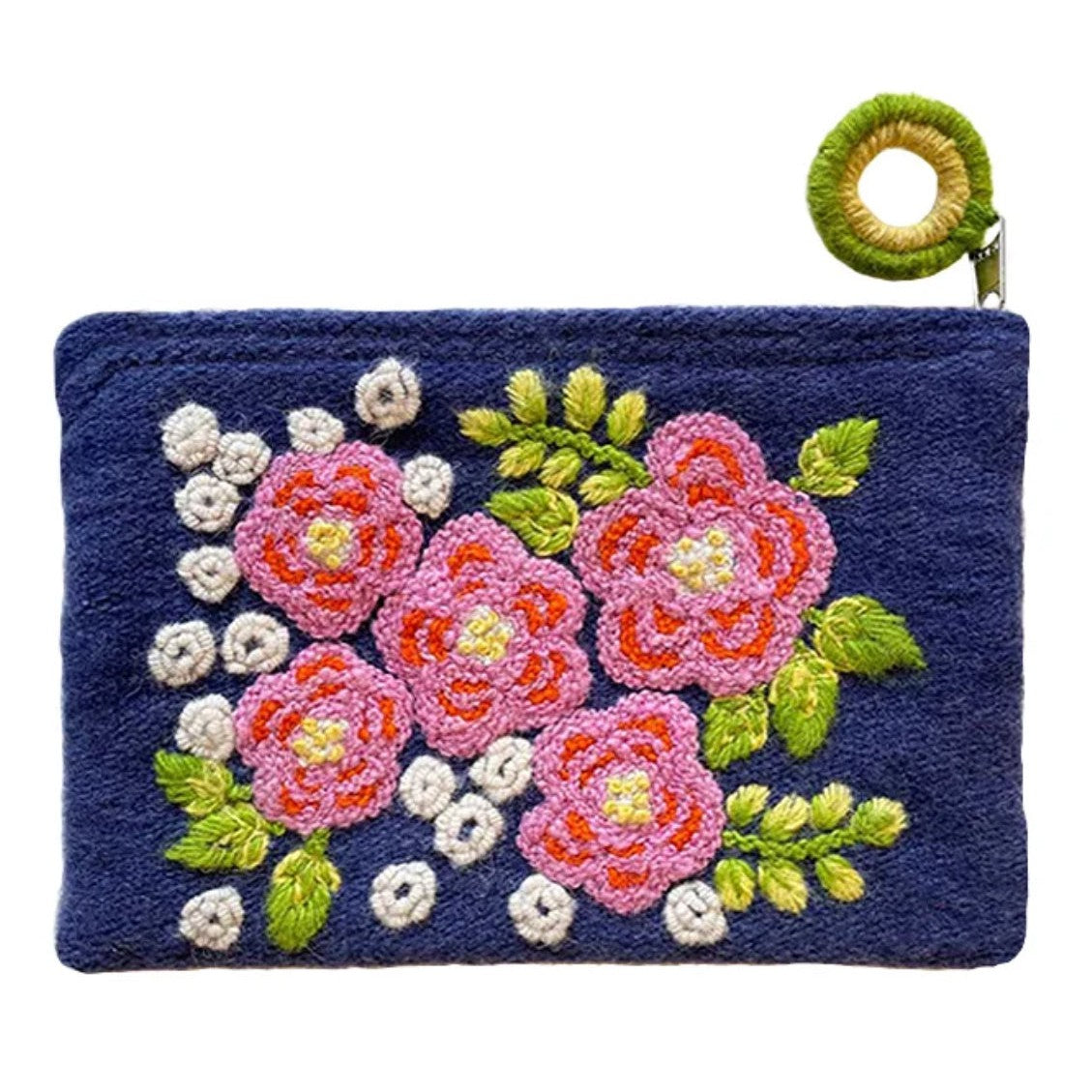 Five Dahlias Wool Pouch