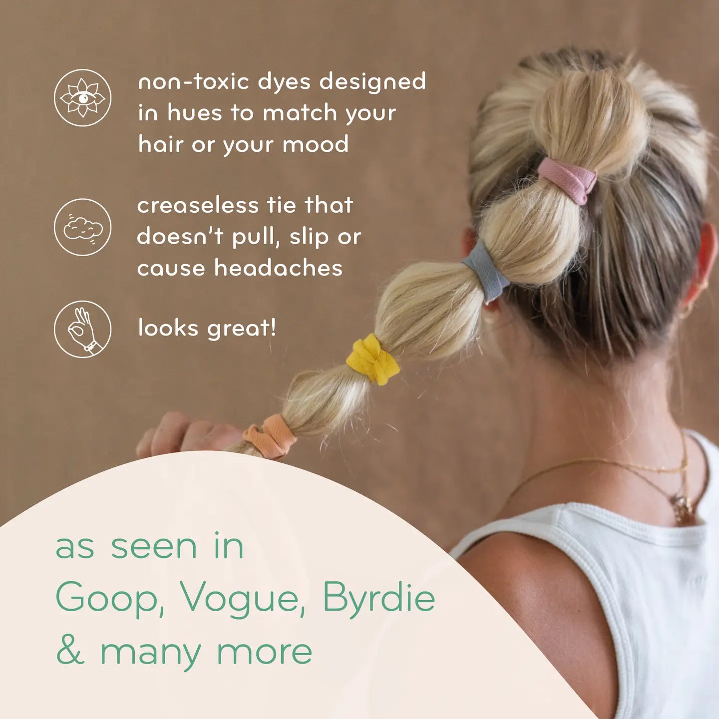 Flat Hair Ties- 5 Pack- Assorted Colors