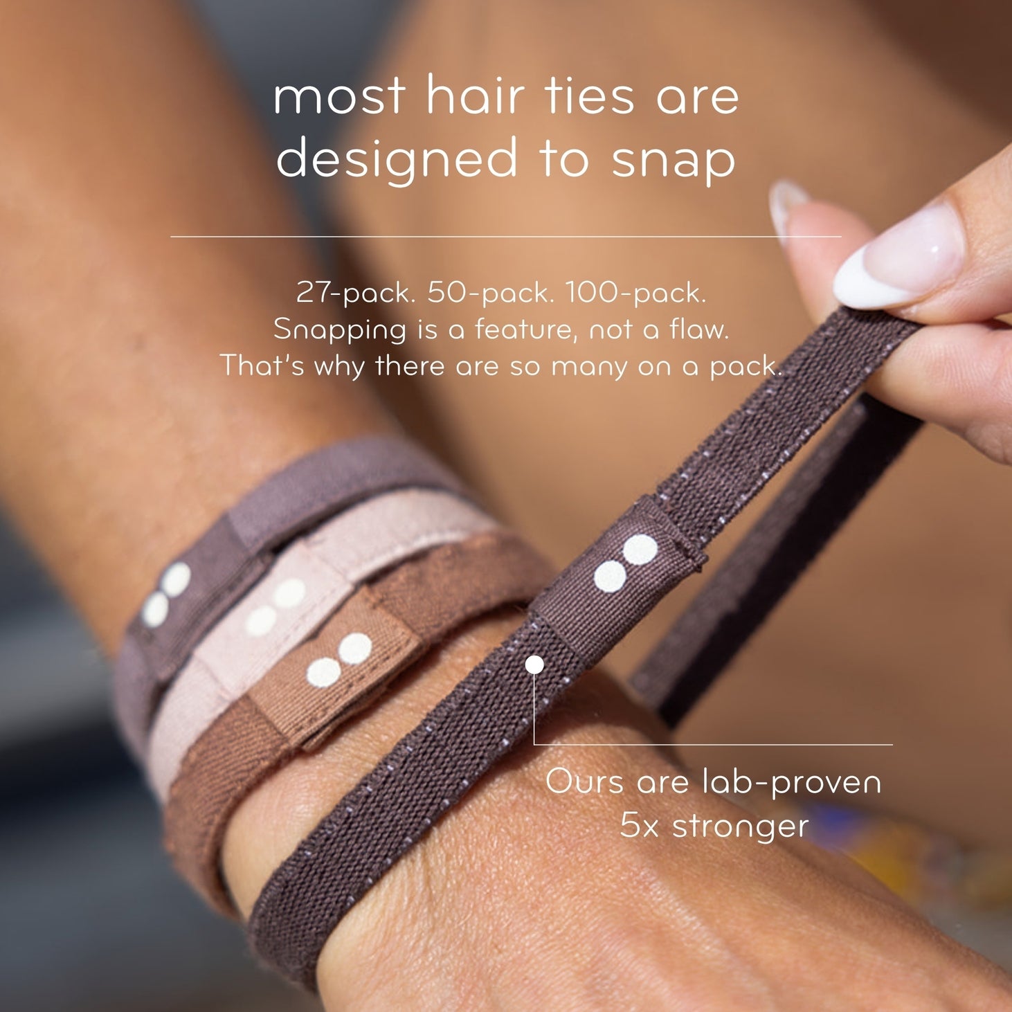 Flat Hair Ties- 5 Pack- Assorted Colors