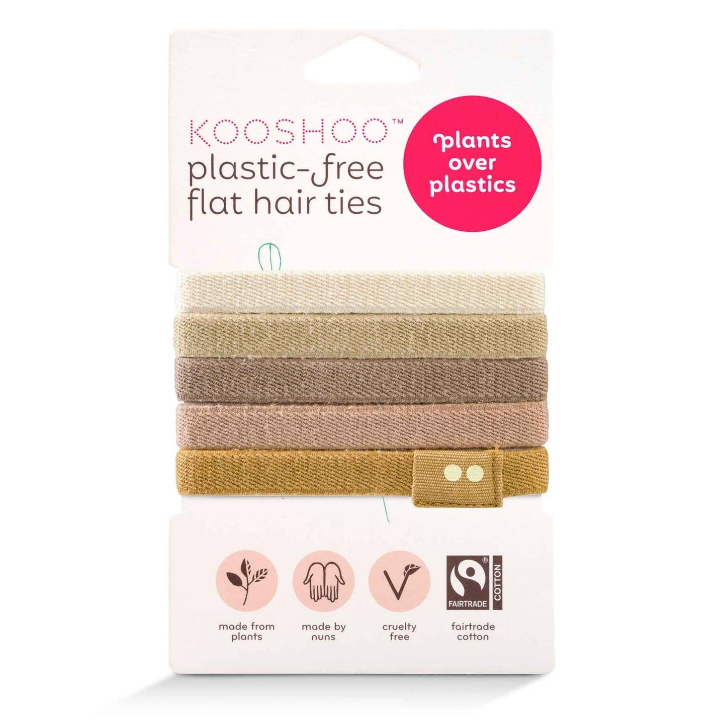 Flat Hair Ties- 5 Pack- Assorted Colors