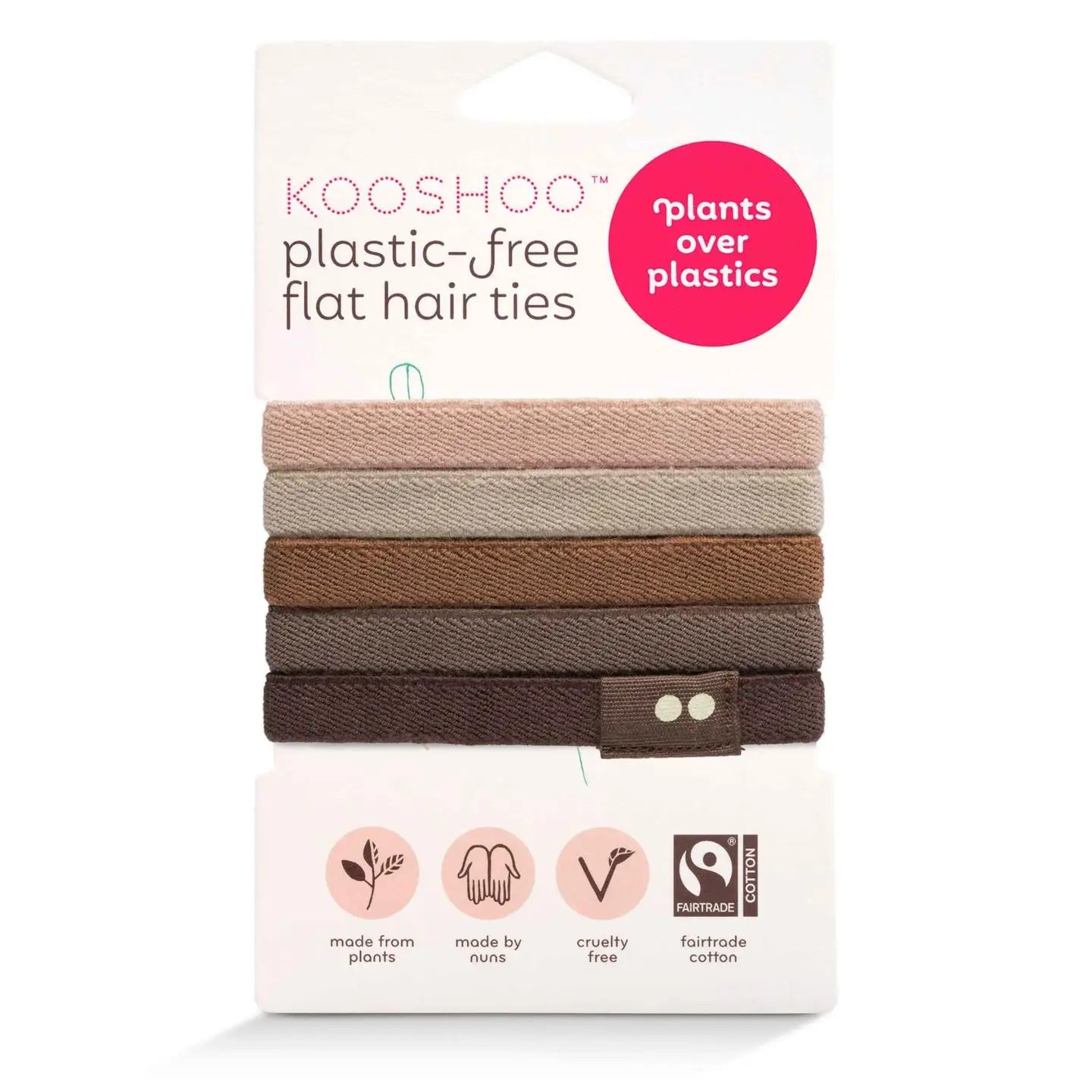 Flat Hair Ties- 5 Pack- Assorted Colors