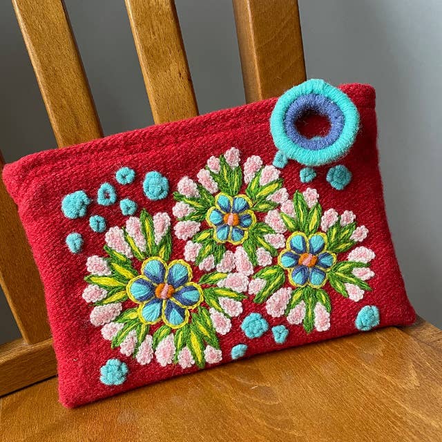 Floral Fireworks Wool Pouch