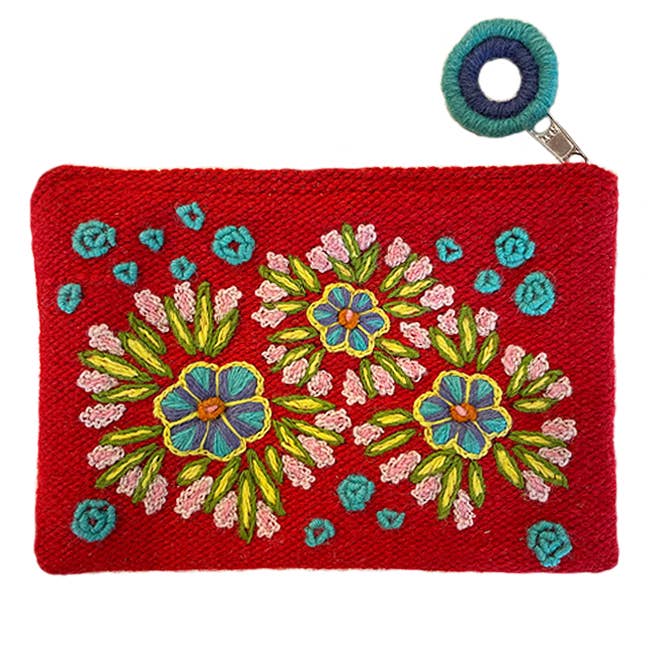 Floral Fireworks Wool Pouch