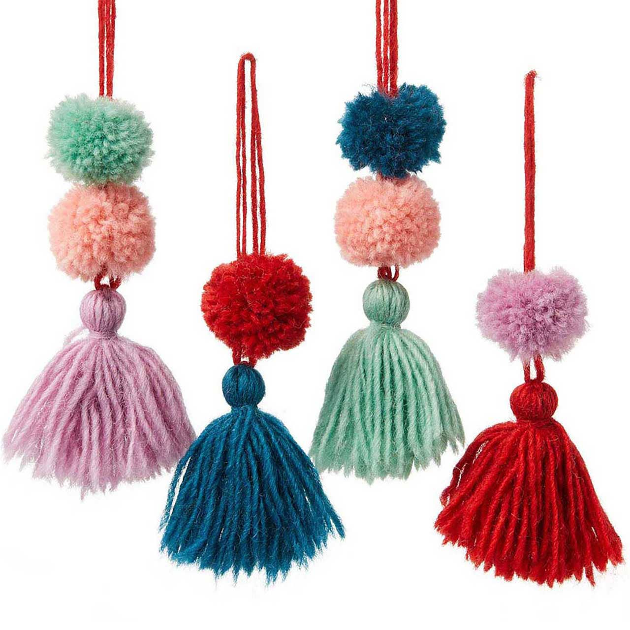 Folklore Pom Pom Ornaments - Assorted- Sold Individually