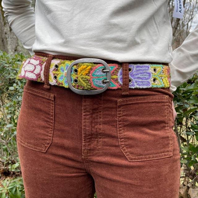 Folklorica Wool Belt- Olive- Assorted Sizes