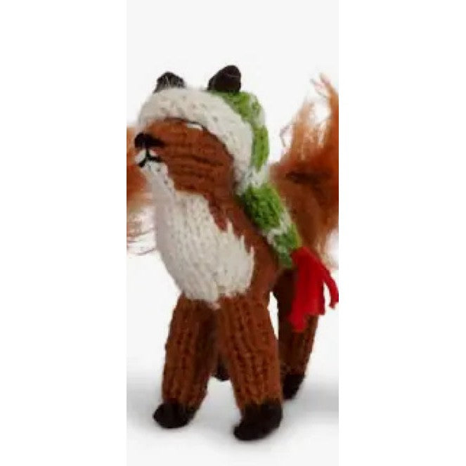 Fox with Hat Ornament- Sold Individually