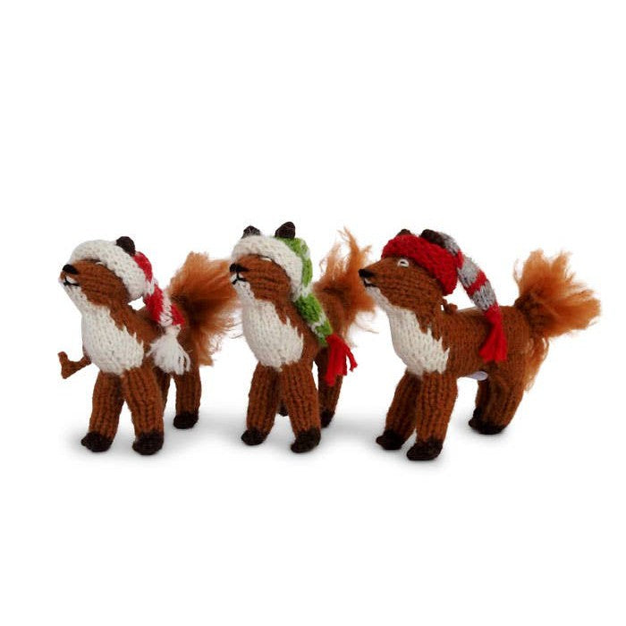 Fox with Hat Ornament- Sold Individually