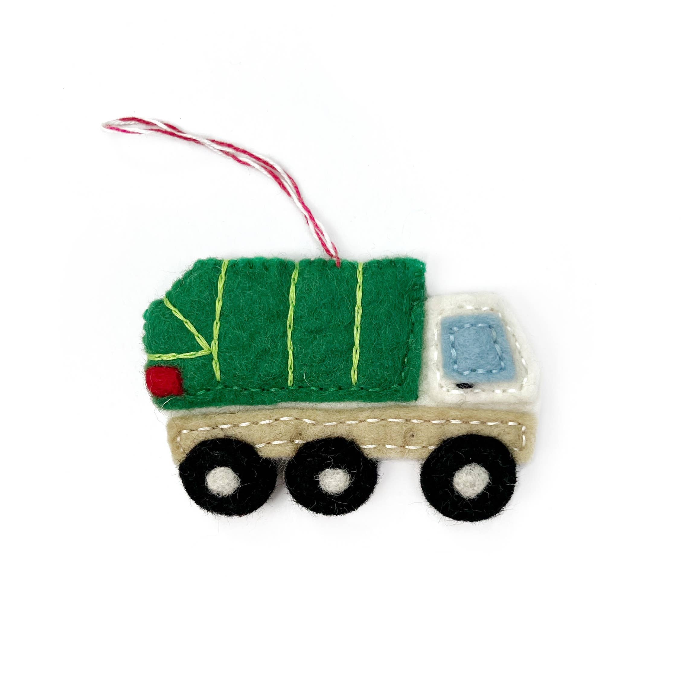 Garbage Truck Felt Wool Ornament