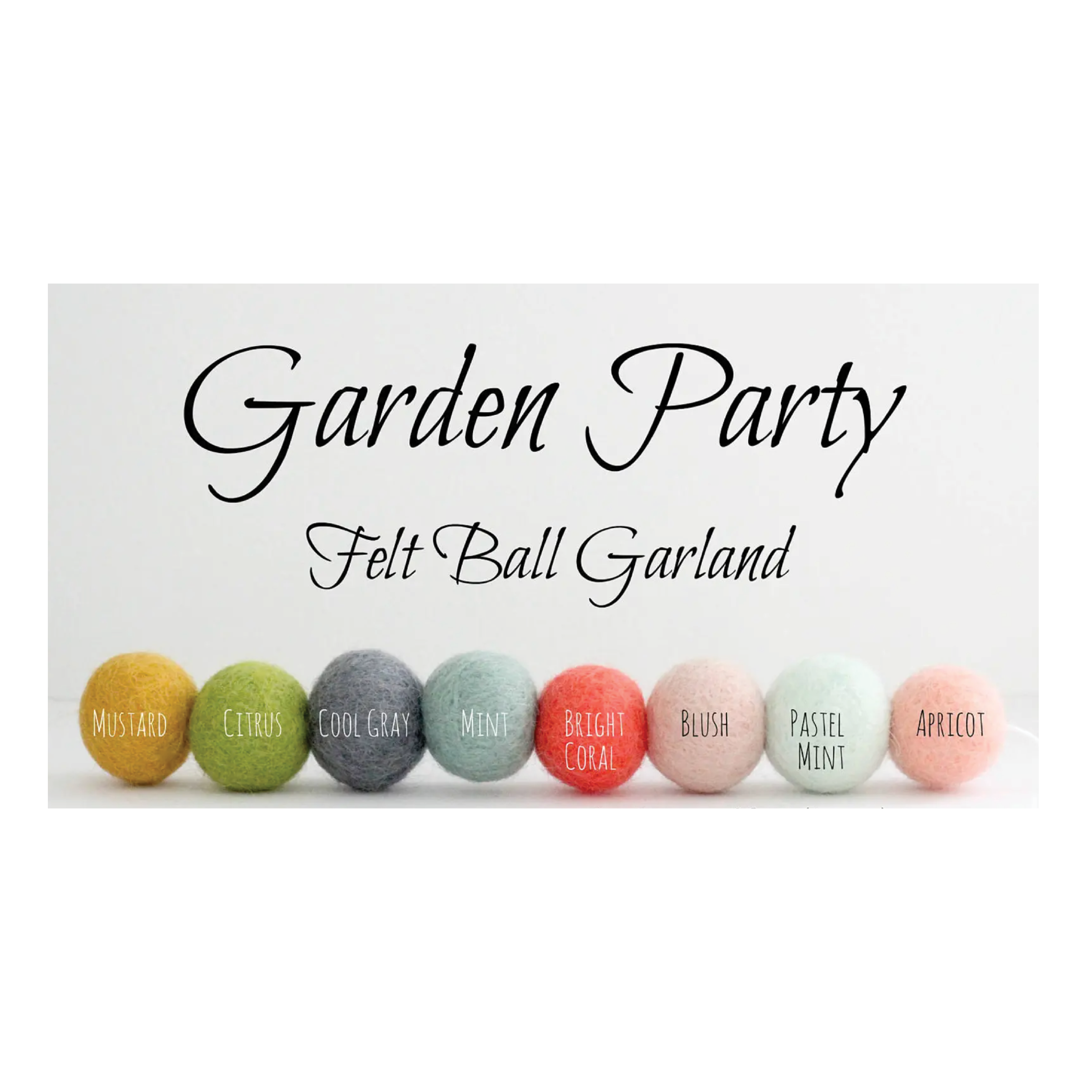 Garden Party Felt Ball Garland: 7 ft.