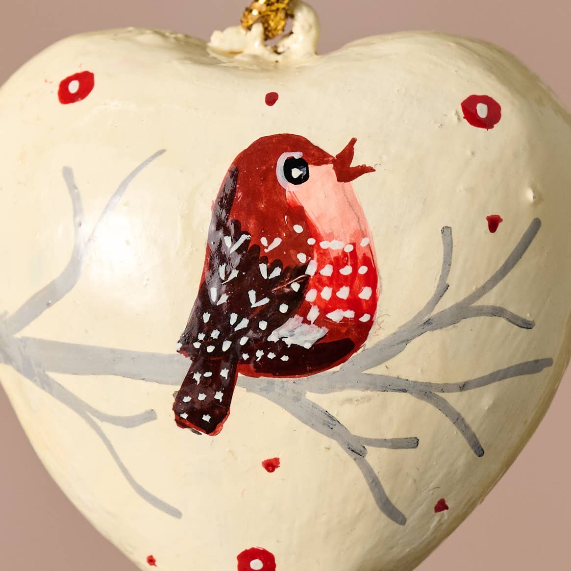 Gayan Lovebird Paper Mache Ornament