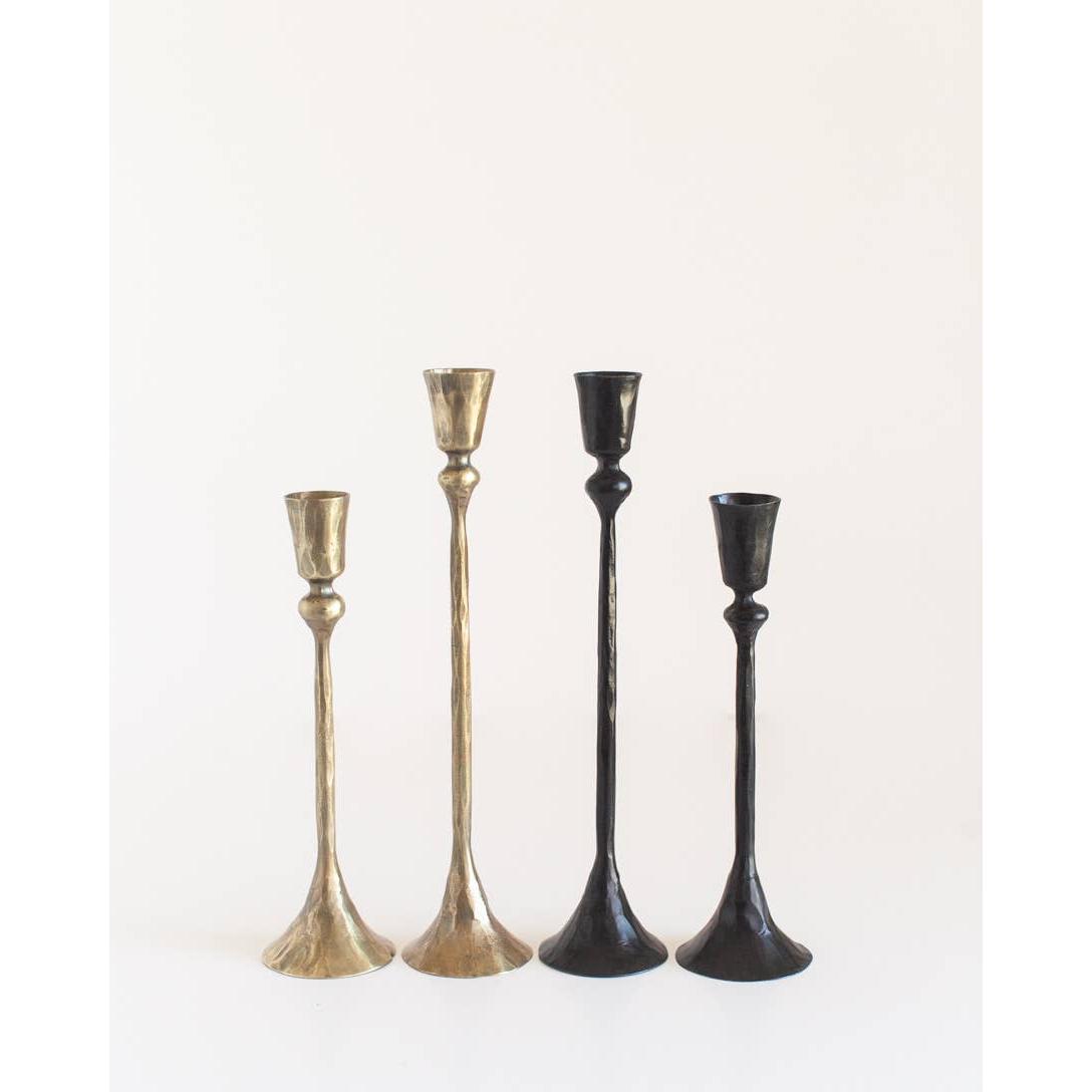 Gemini Hand-Forged Iron Candle Stands- Assorted Colors/Sizes- Sold Individually
