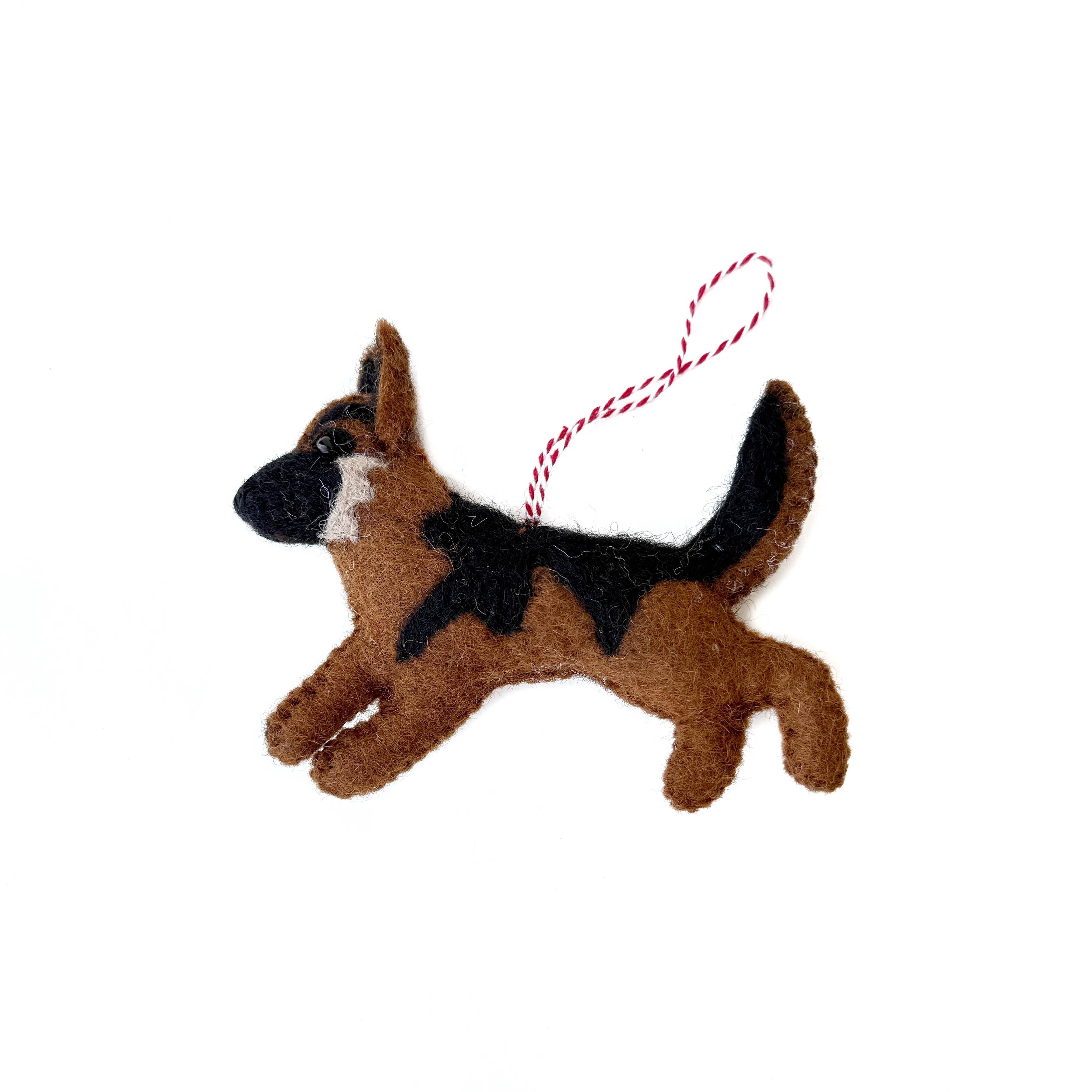 German Shepherd Felt Wool Ornament