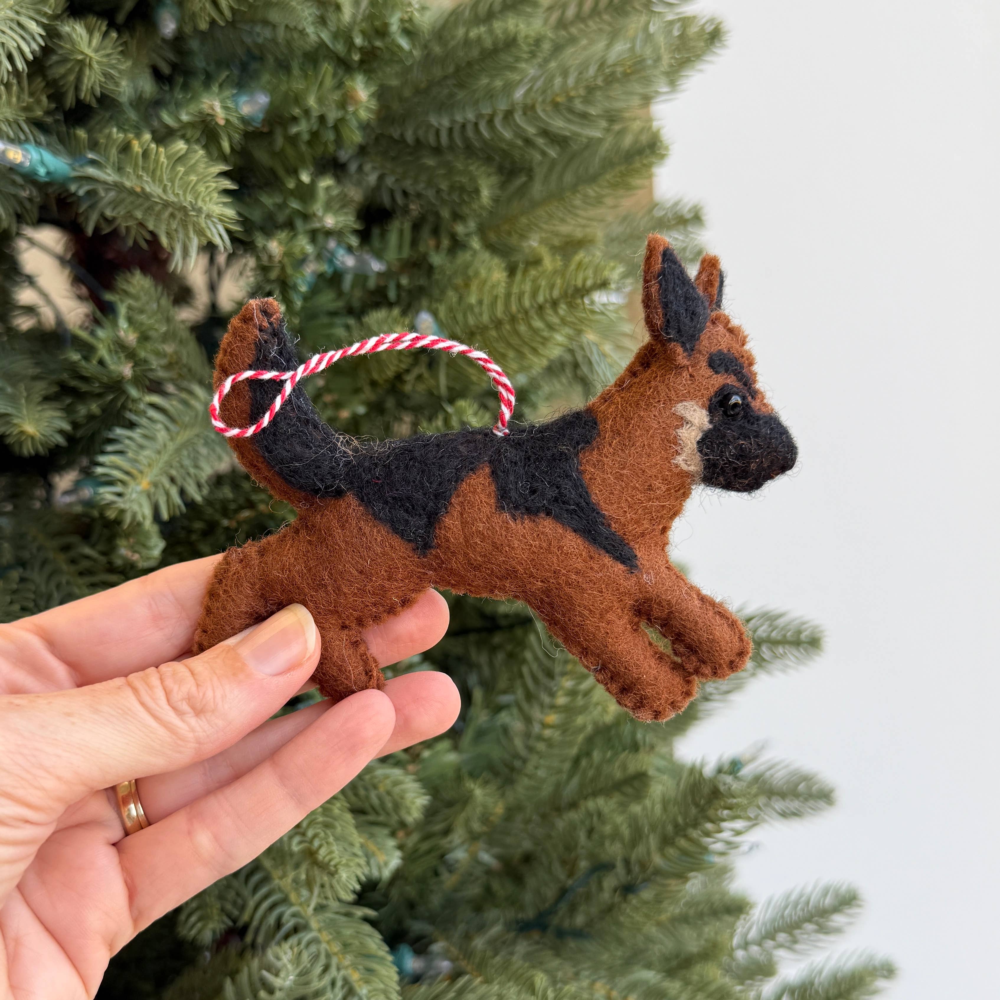 German Shepherd Felt Wool Ornament
